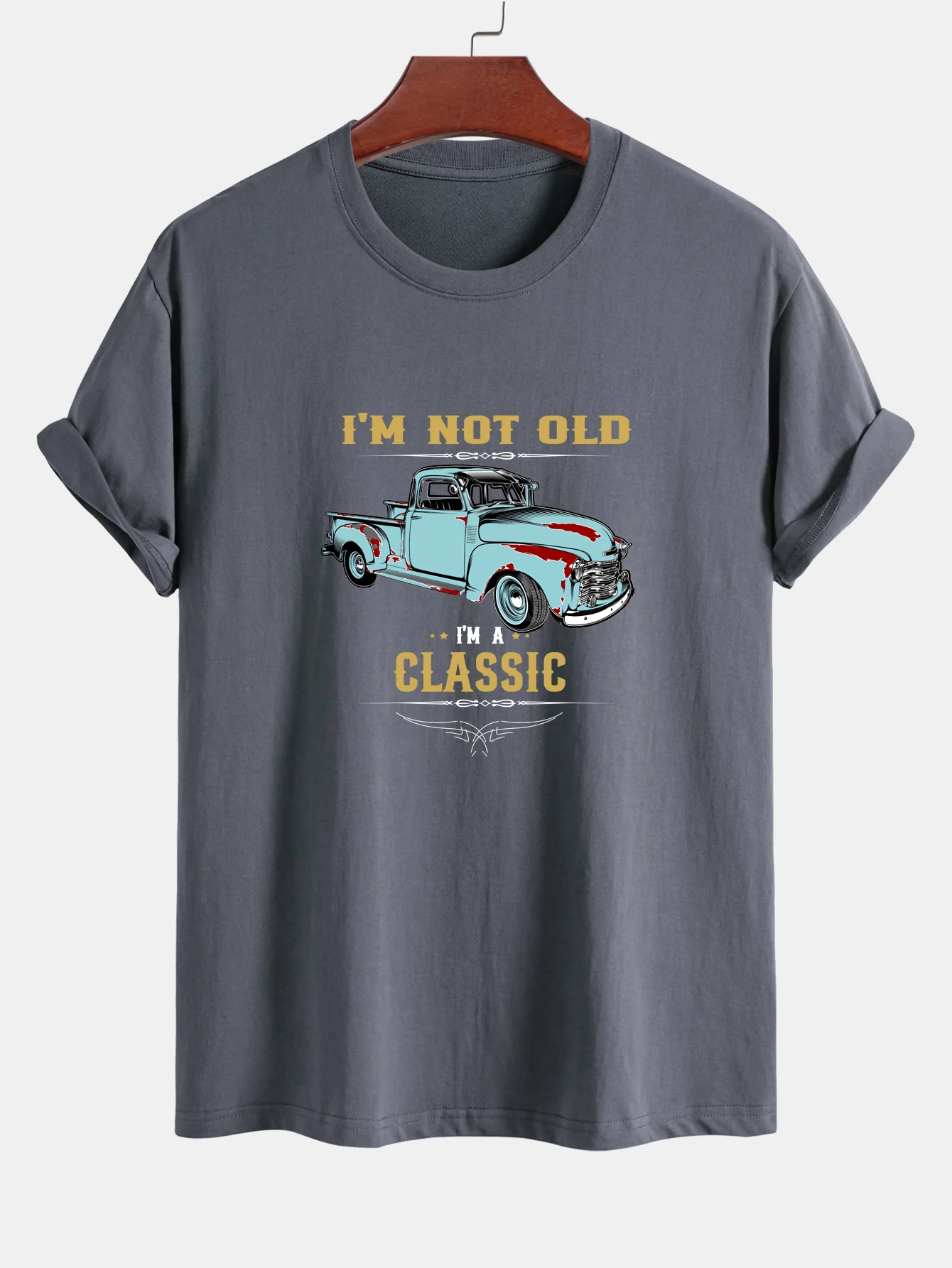 Regular Fit Klassisches Auto Print Baumwoll-T-Shirt - Image 2