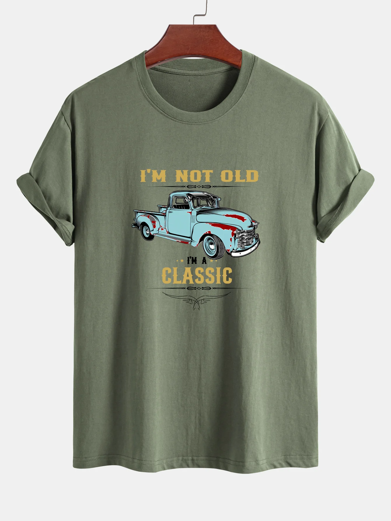Regular Fit Klassisches Auto Print Baumwoll-T-Shirt - Image 3
