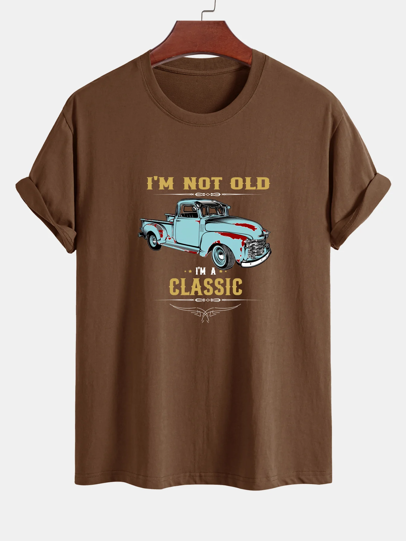 Regular Fit Klassisches Auto Print Baumwoll-T-Shirt - Image 4