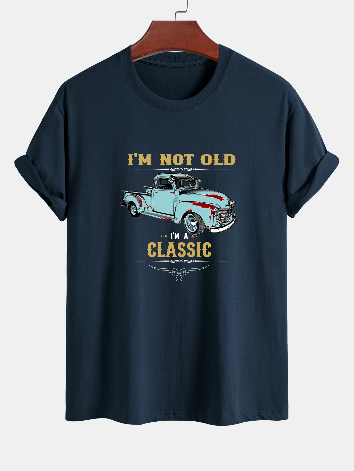 Regular Fit Klassisches Auto Print Baumwoll-T-Shirt - Image 5