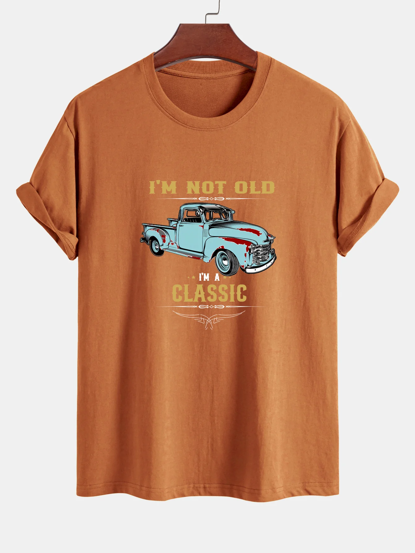 Regular Fit Klassisches Auto Print Baumwoll-T-Shirt - Image 6