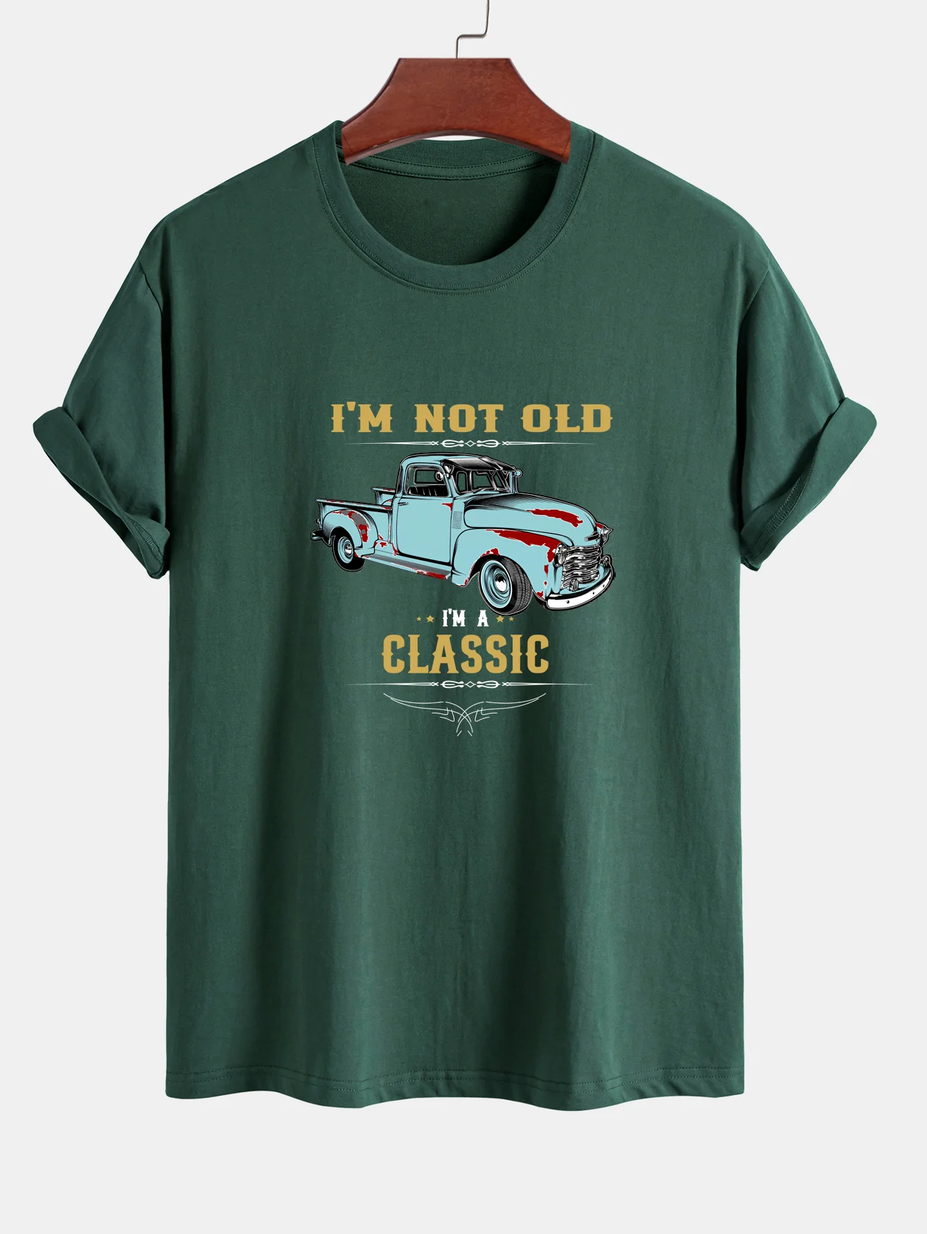 Regular Fit Klassisches Auto Print Baumwoll-T-Shirt - Image 7