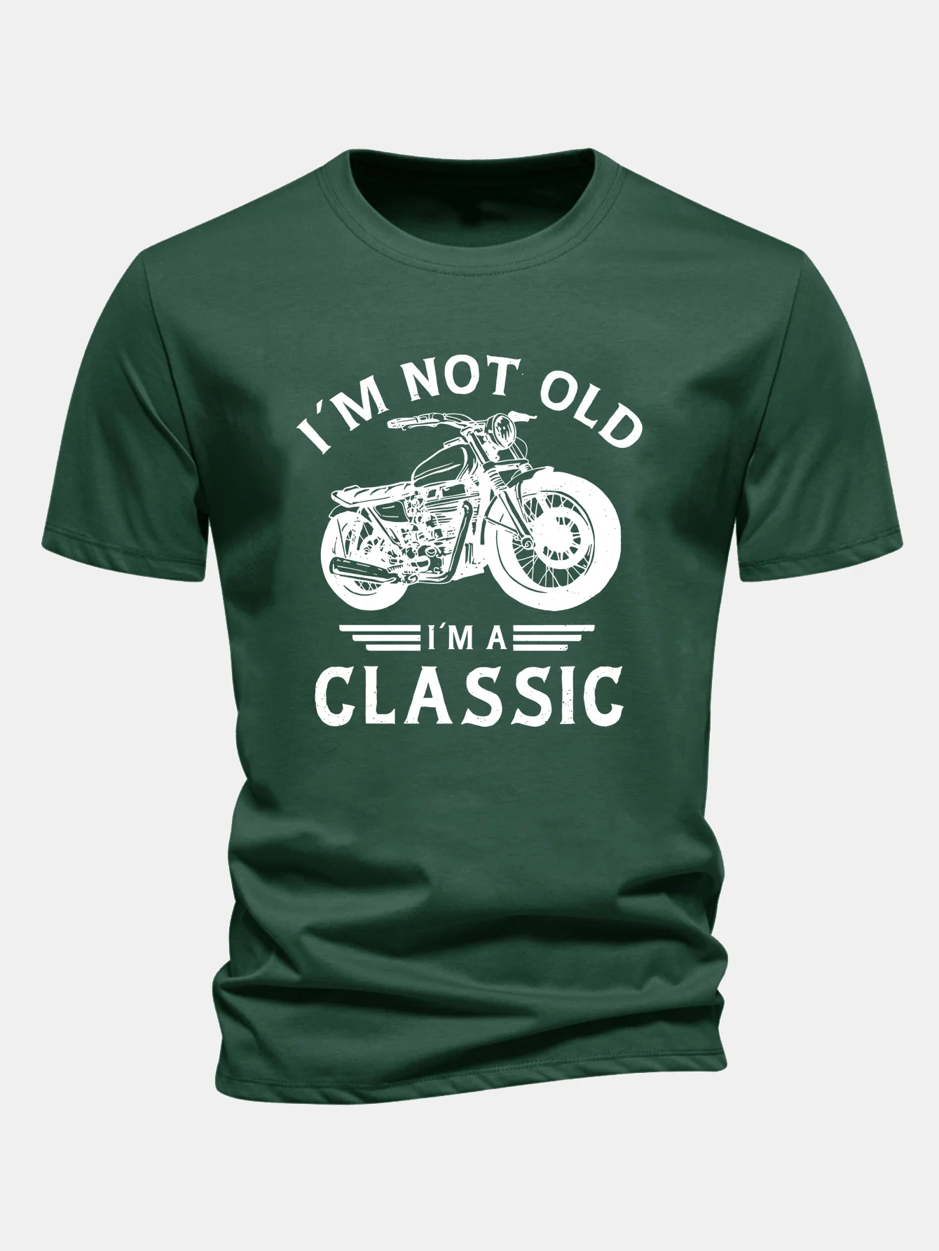 Regular Fit Classic Motorcycle Print Cotton T-Shirt - Image 10