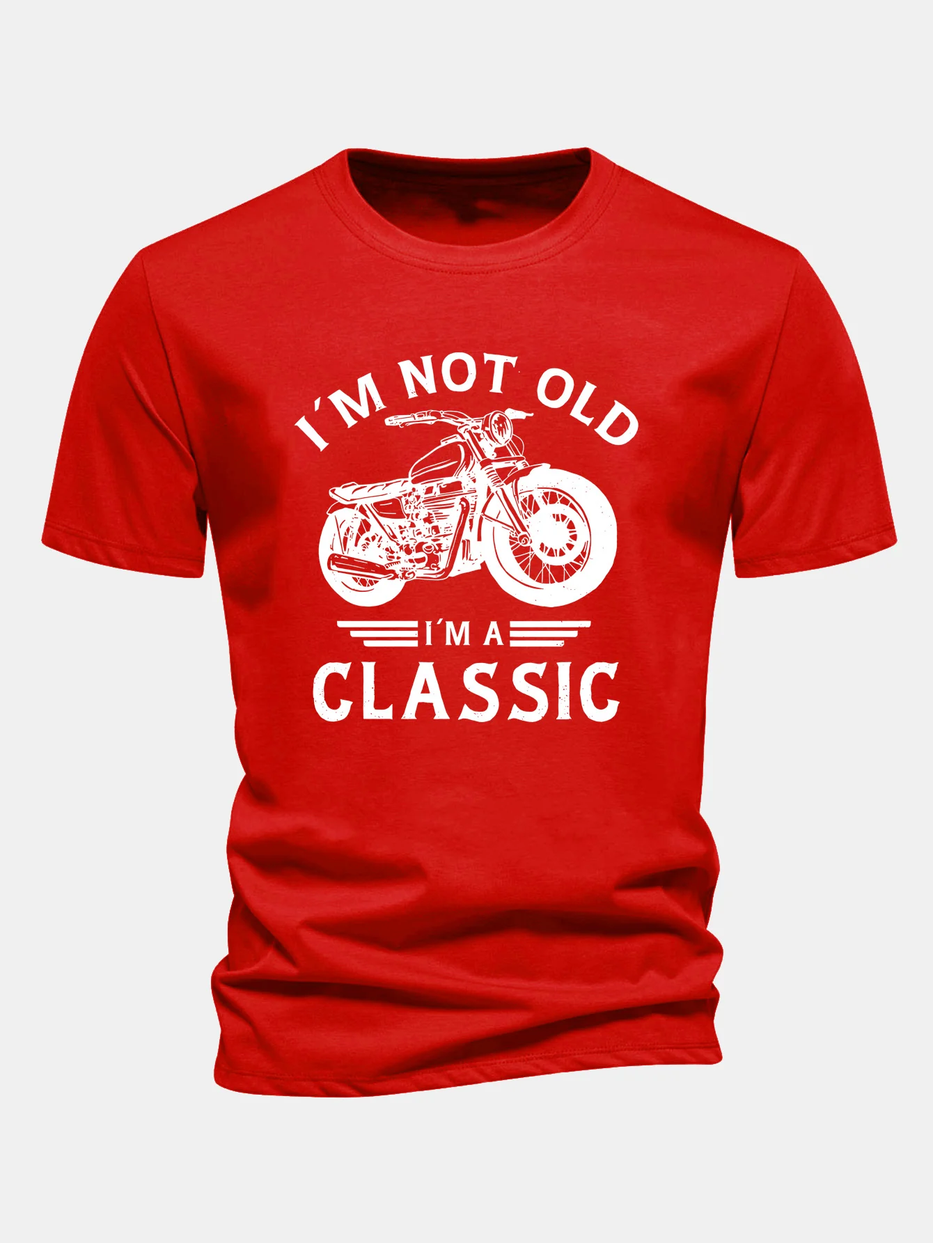 Regular Fit Classic Motorcycle Print Cotton T-Shirt - Image 12