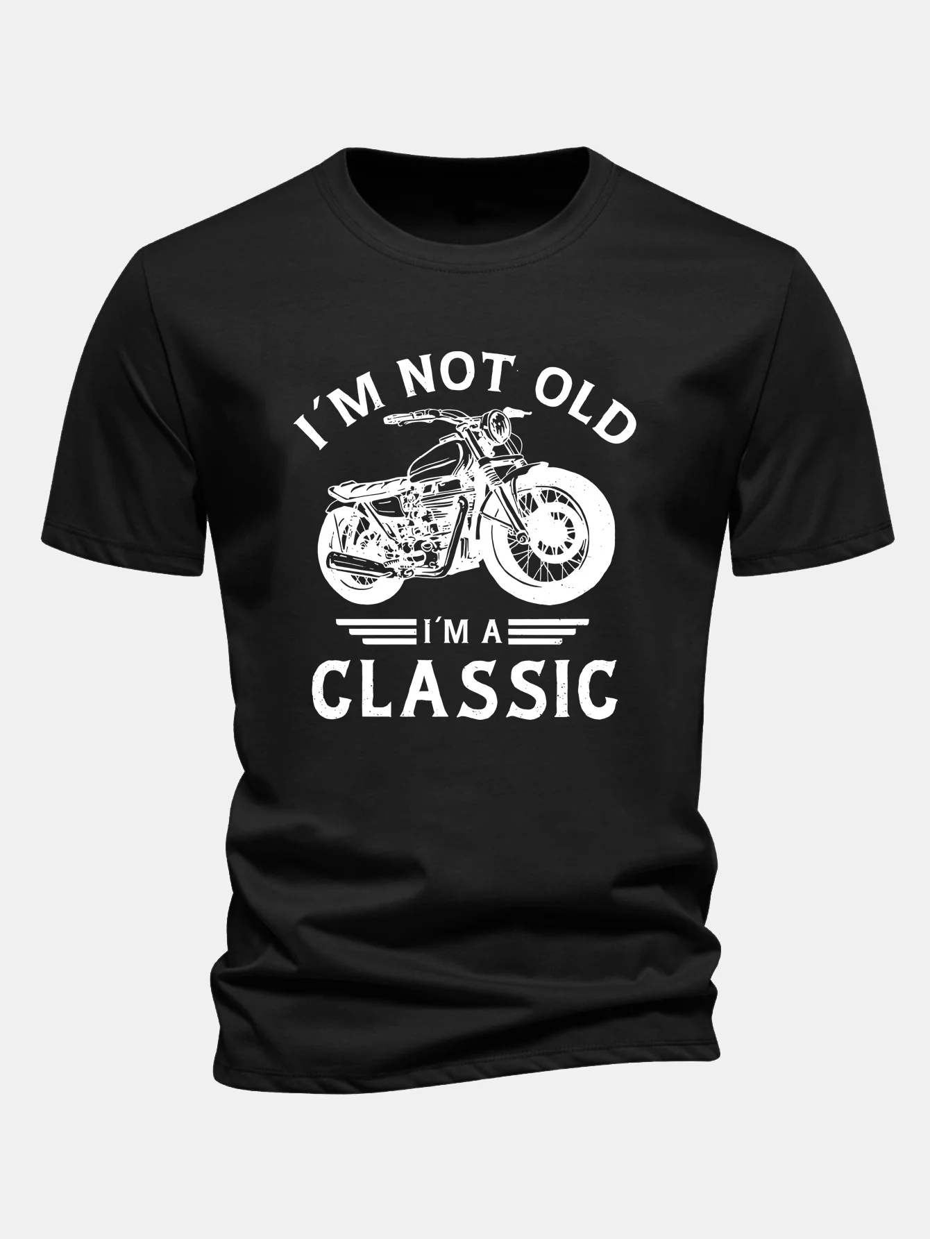 Regular Fit Classic Motorcycle Print Cotton T-Shirt - Image 2