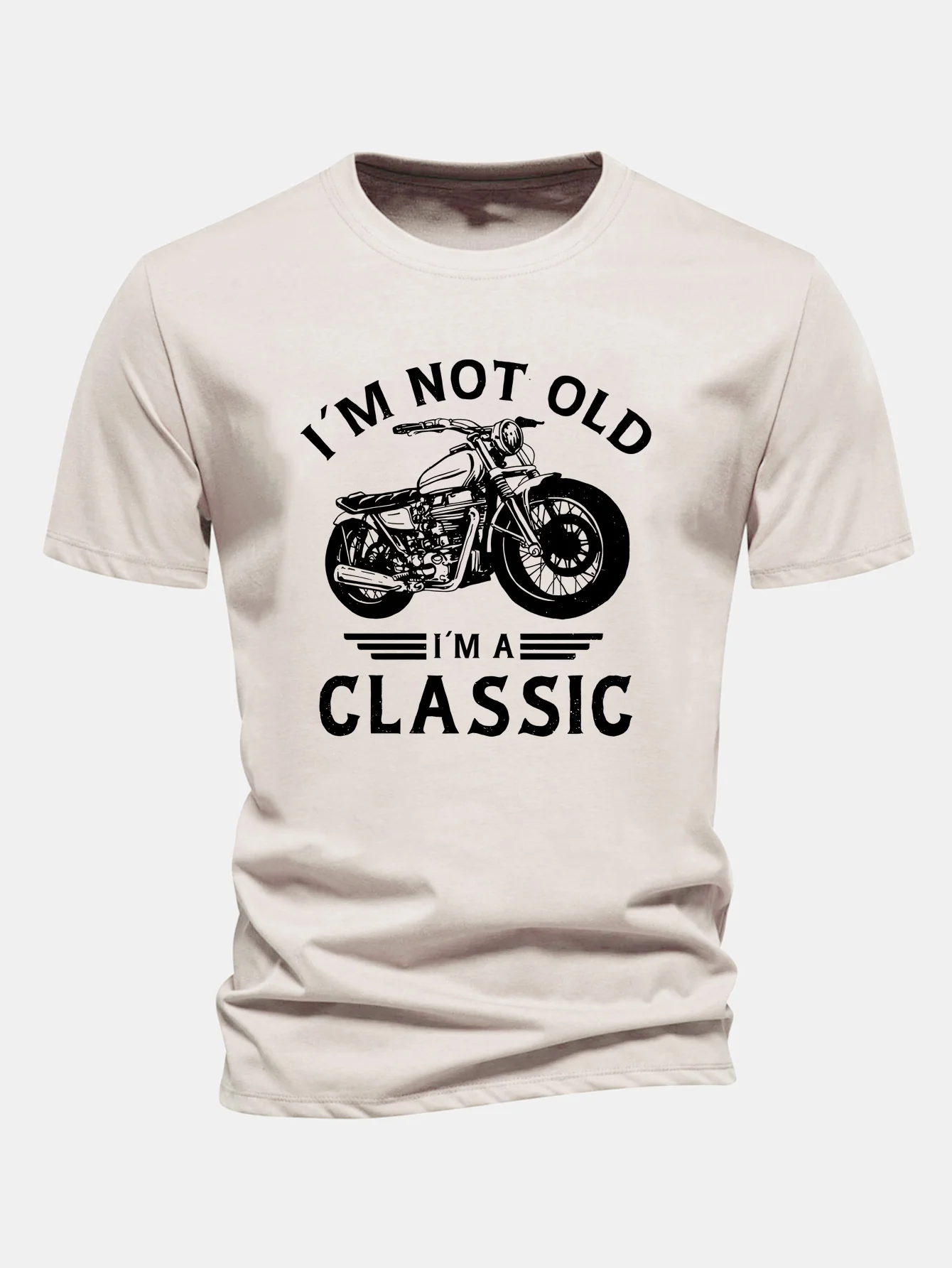 Regular Fit Classic Motorcycle Print Cotton T-Shirt - Image 4