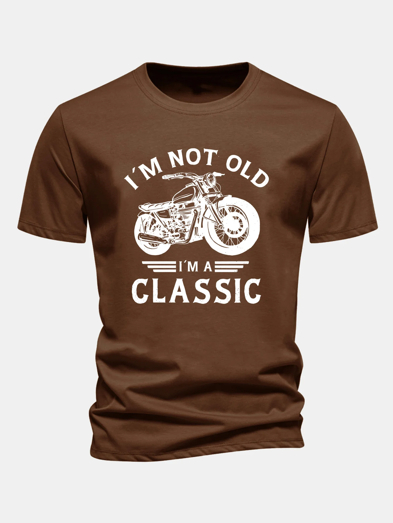 Regular Fit Classic Motorcycle Print Cotton T-Shirt - Image 6