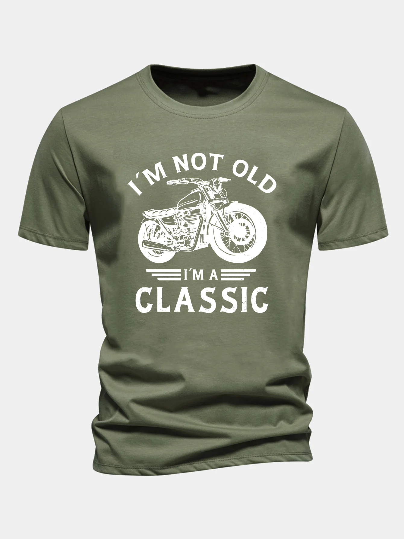 Regular Fit Classic Motorcycle Print Cotton T-Shirt - Image 8