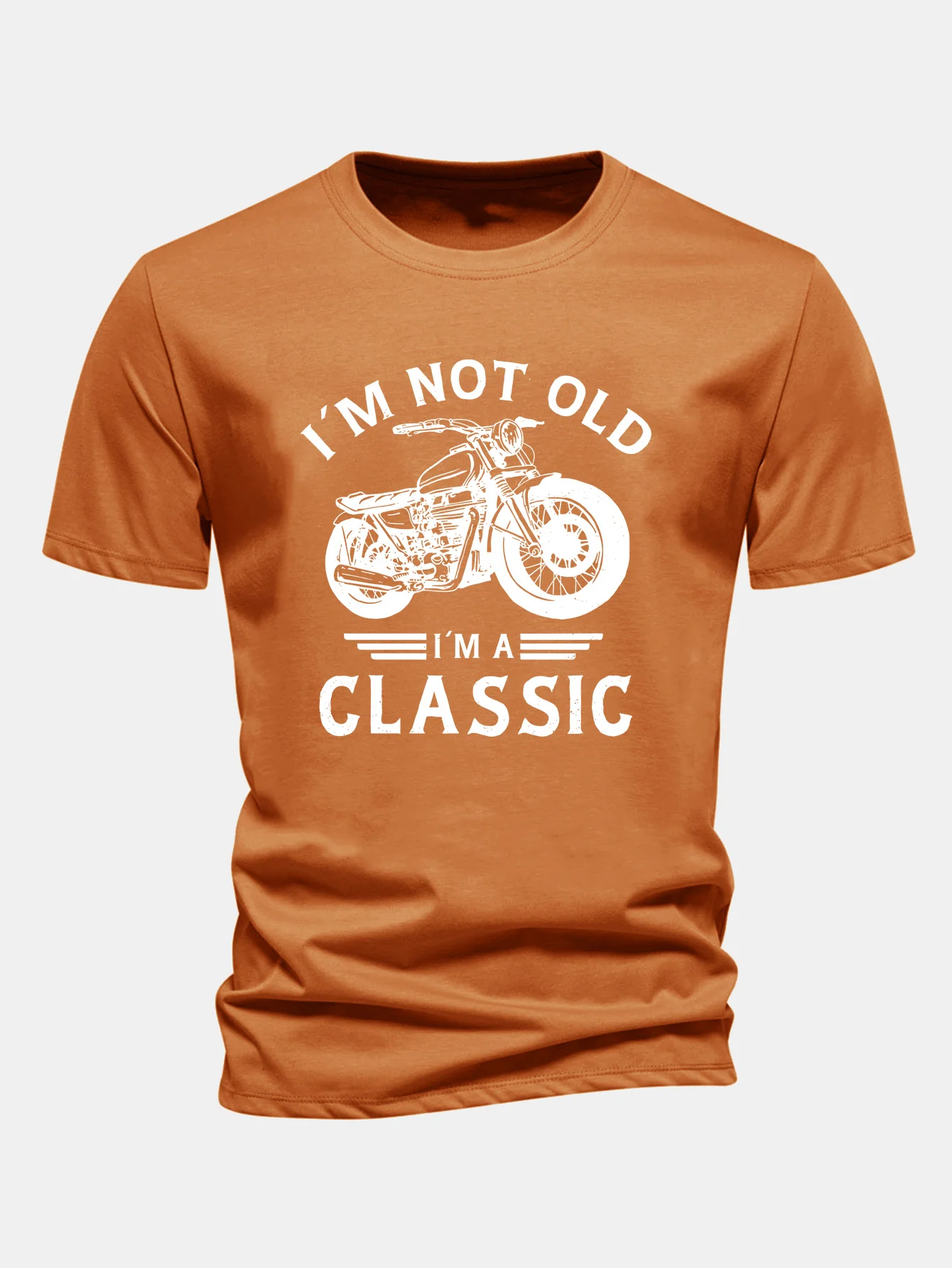 Regular Fit Classic Motorcycle Print Cotton T-Shirt - Image 9