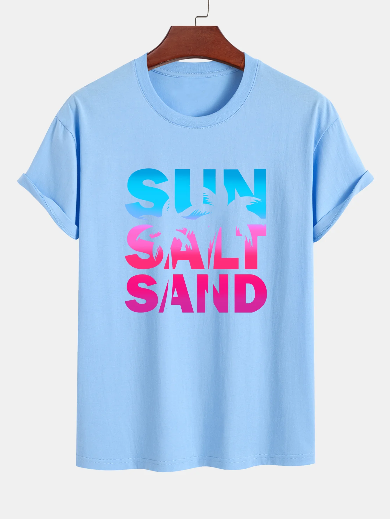 Regular Fit Buntes Sonnen-Salz-Sand-Motiv Baumwoll-T-Shirt - Image 12