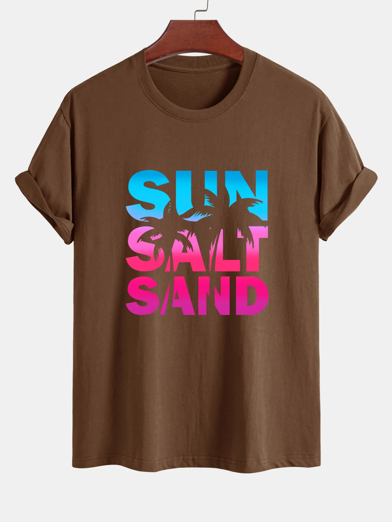 Regular Fit Buntes Sonnen-Salz-Sand-Motiv Baumwoll-T-Shirt - Image 6