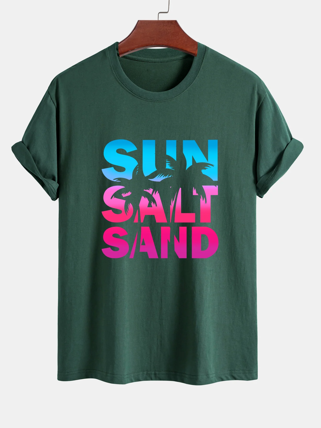 Regular Fit Buntes Sonnen-Salz-Sand-Motiv Baumwoll-T-Shirt - Image 8