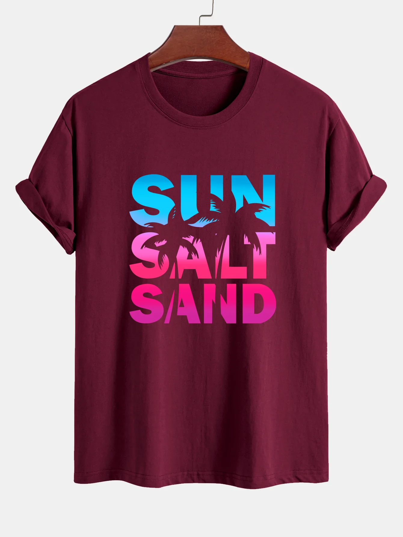 Regular Fit Buntes Sonnen-Salz-Sand-Motiv Baumwoll-T-Shirt - Image 9