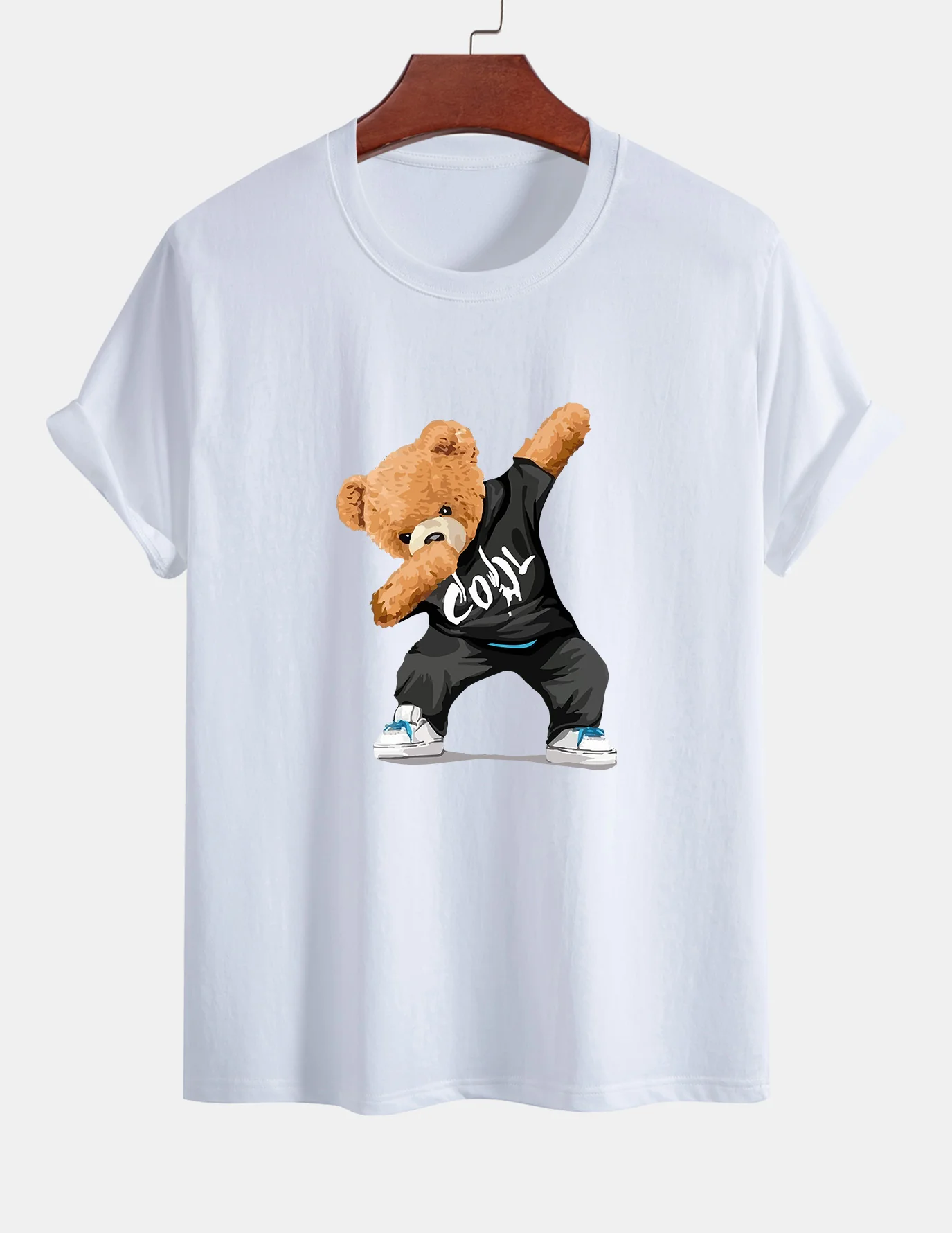 Reguläre Passform Cool Bear Druck Baumwoll-T-Shirt - Image 10