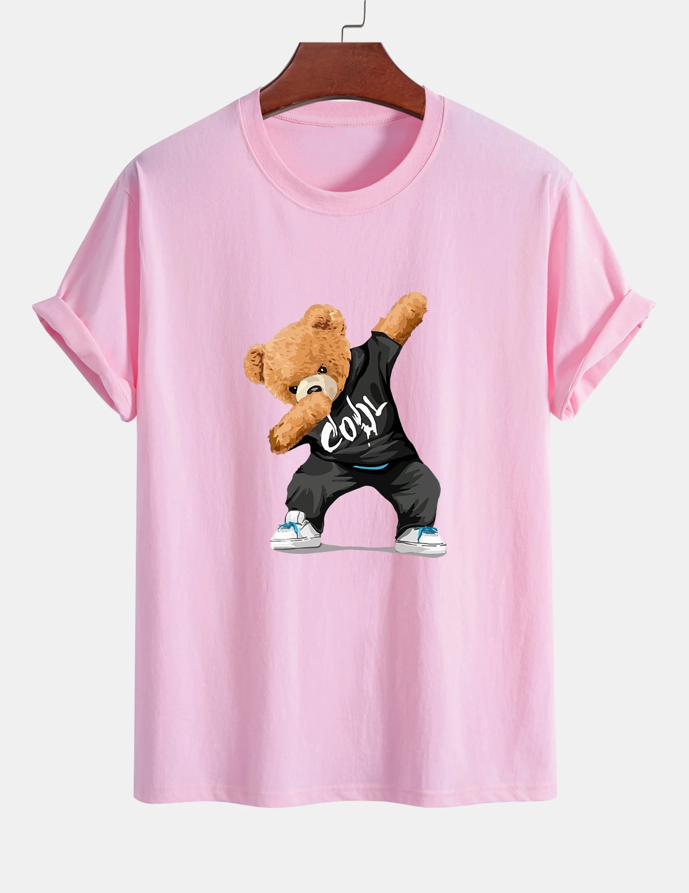 Reguläre Passform Cool Bear Druck Baumwoll-T-Shirt - Image 11