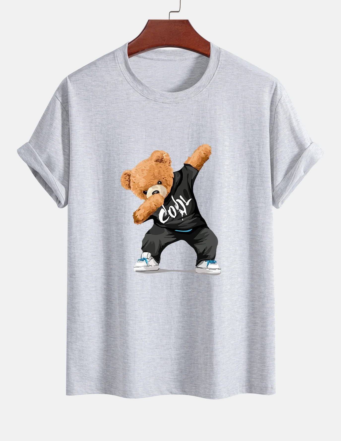 Reguläre Passform Cool Bear Druck Baumwoll-T-Shirt - Image 12