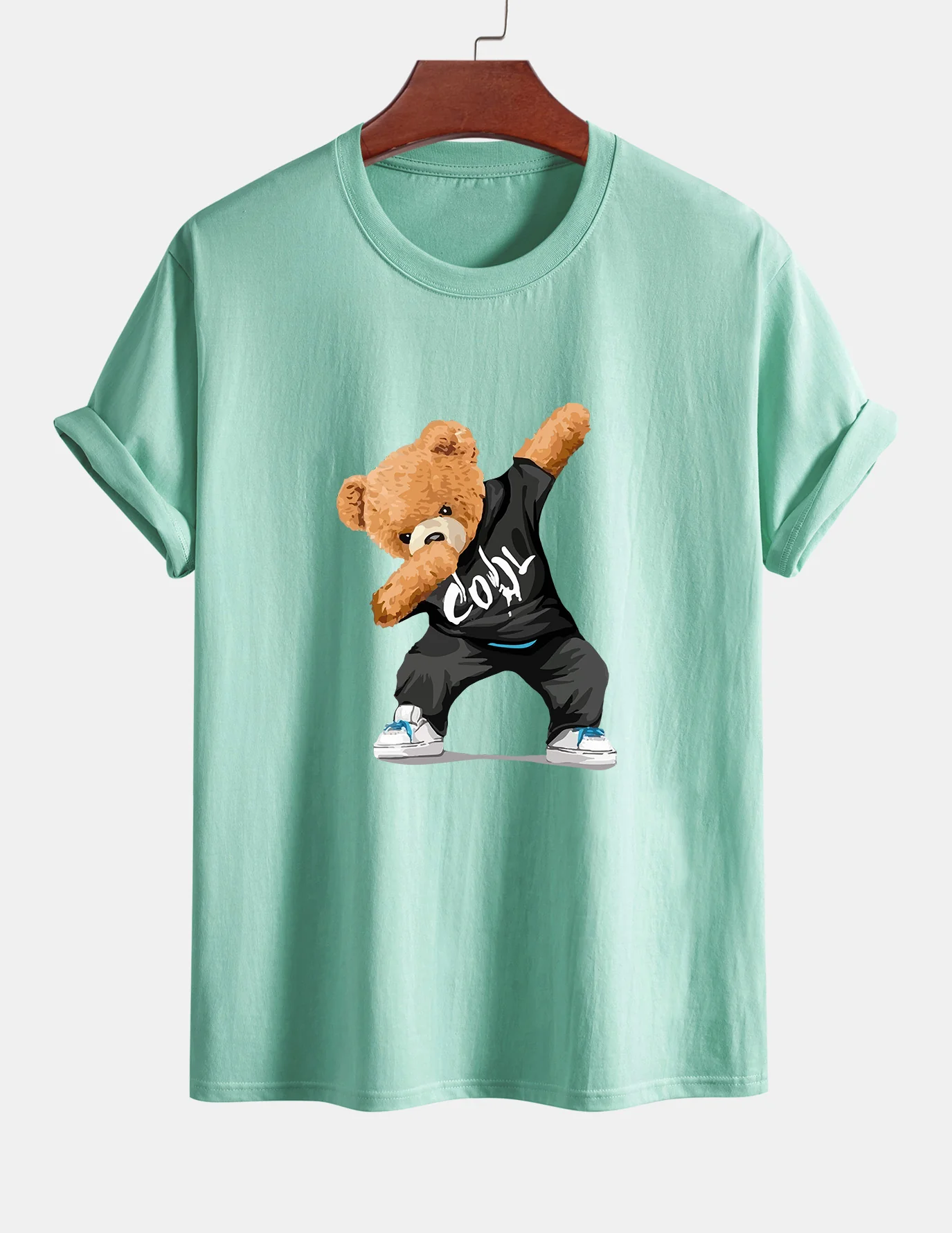 Reguläre Passform Cool Bear Druck Baumwoll-T-Shirt - Image 13