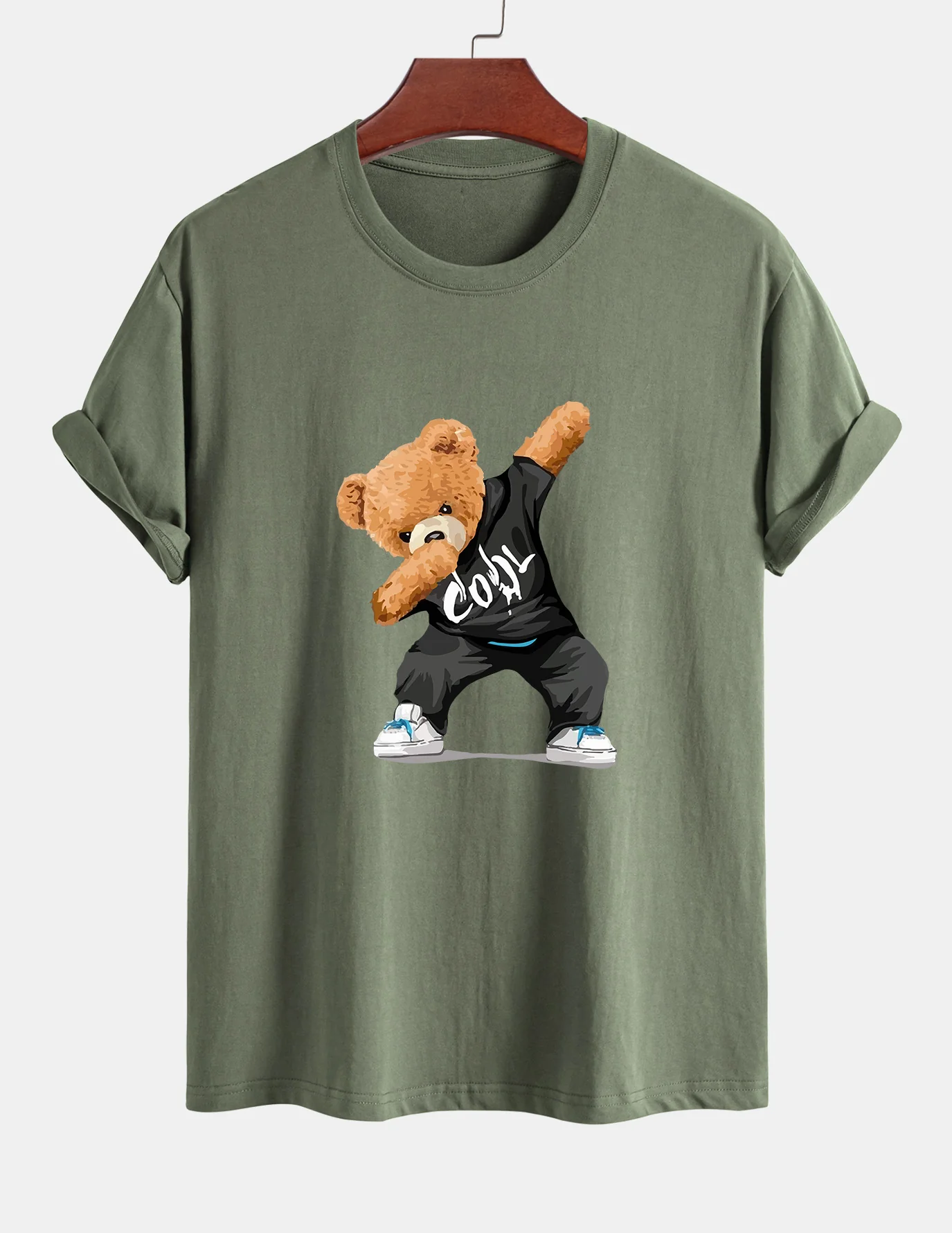 Reguläre Passform Cool Bear Druck Baumwoll-T-Shirt - Image 15
