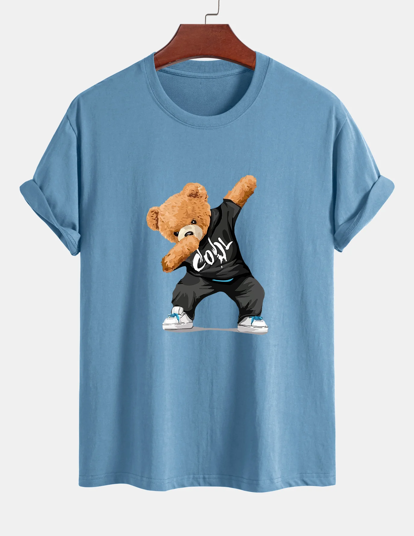 Reguläre Passform Cool Bear Druck Baumwoll-T-Shirt - Image 17