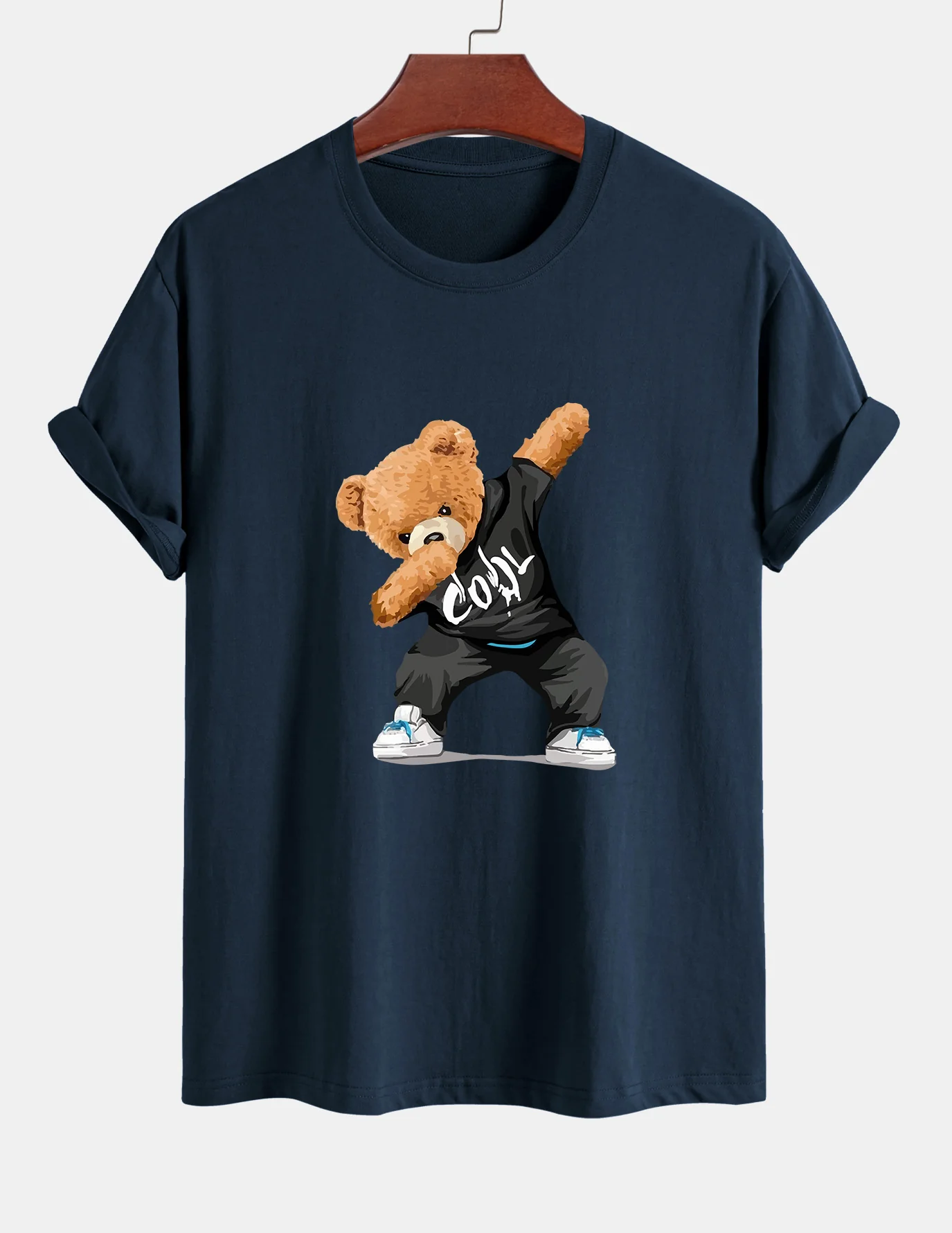 Reguläre Passform Cool Bear Druck Baumwoll-T-Shirt - Image 3