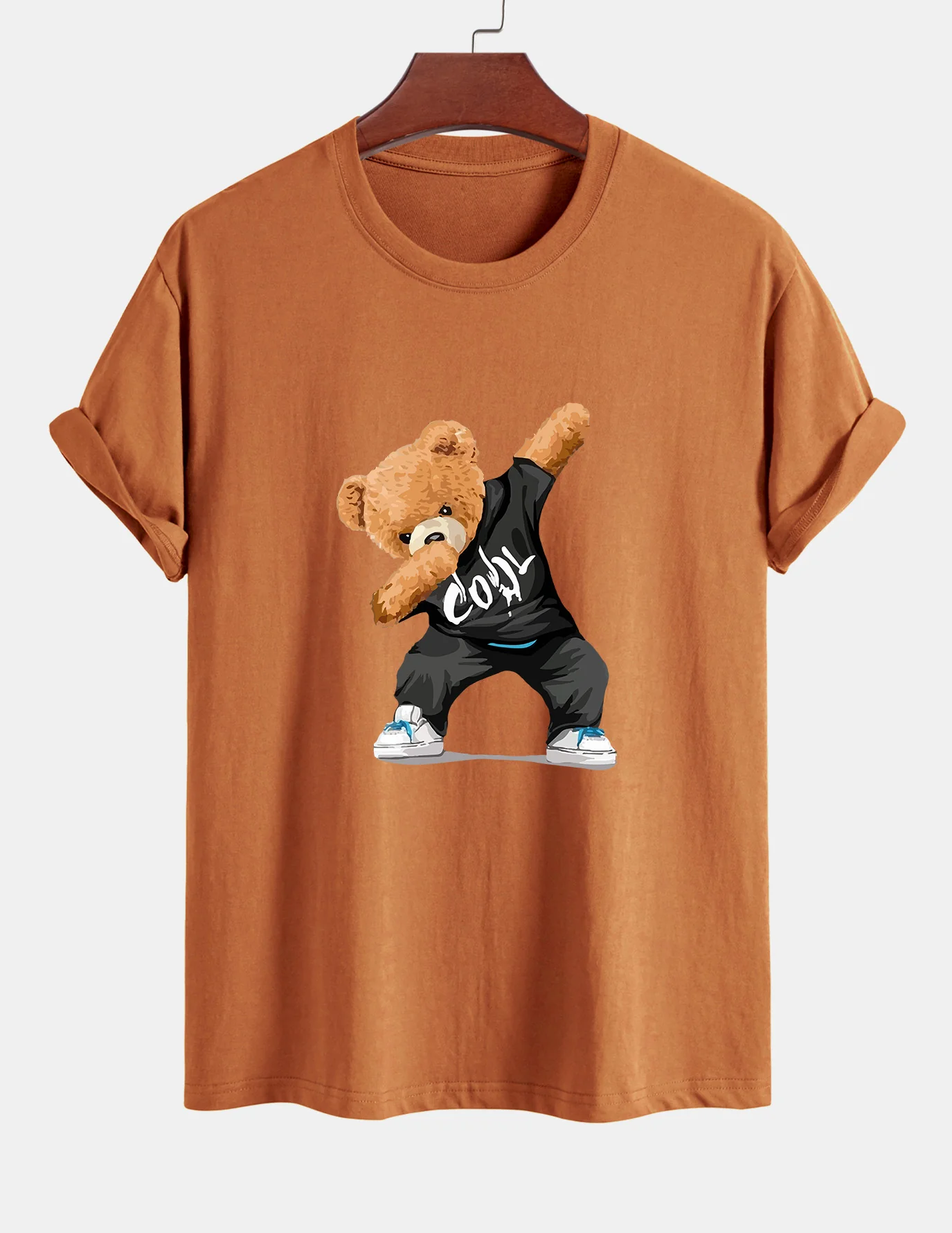 Reguläre Passform Cool Bear Druck Baumwoll-T-Shirt - Image 4