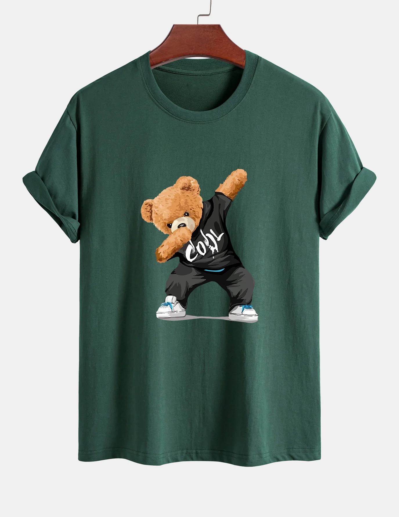 Reguläre Passform Cool Bear Druck Baumwoll-T-Shirt - Image 6