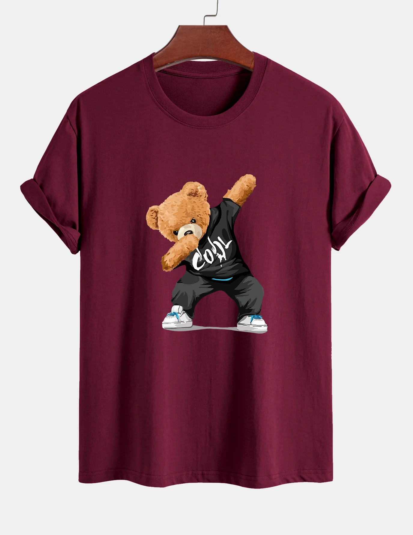 Reguläre Passform Cool Bear Druck Baumwoll-T-Shirt - Image 7