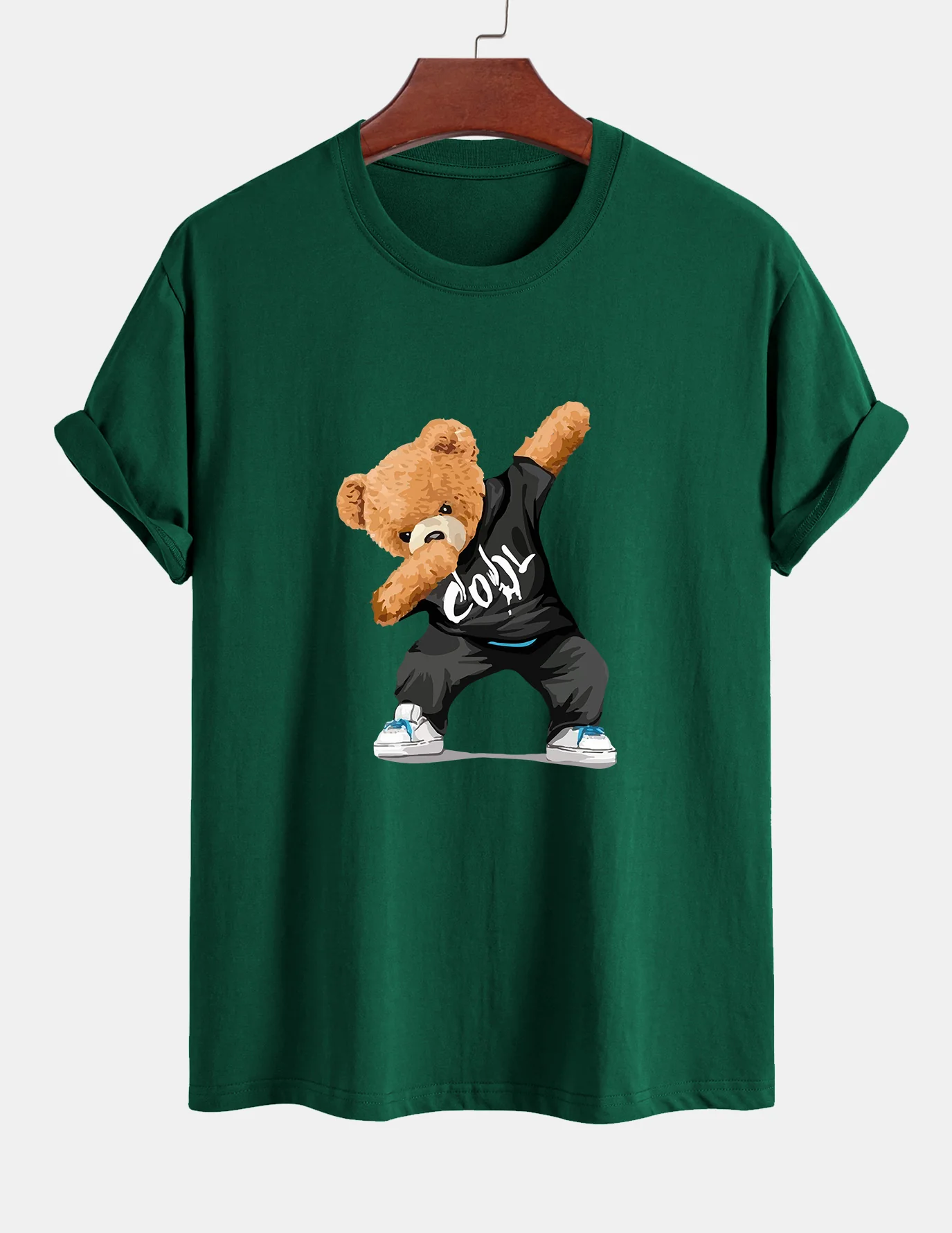 Reguläre Passform Cool Bear Druck Baumwoll-T-Shirt - Image 8