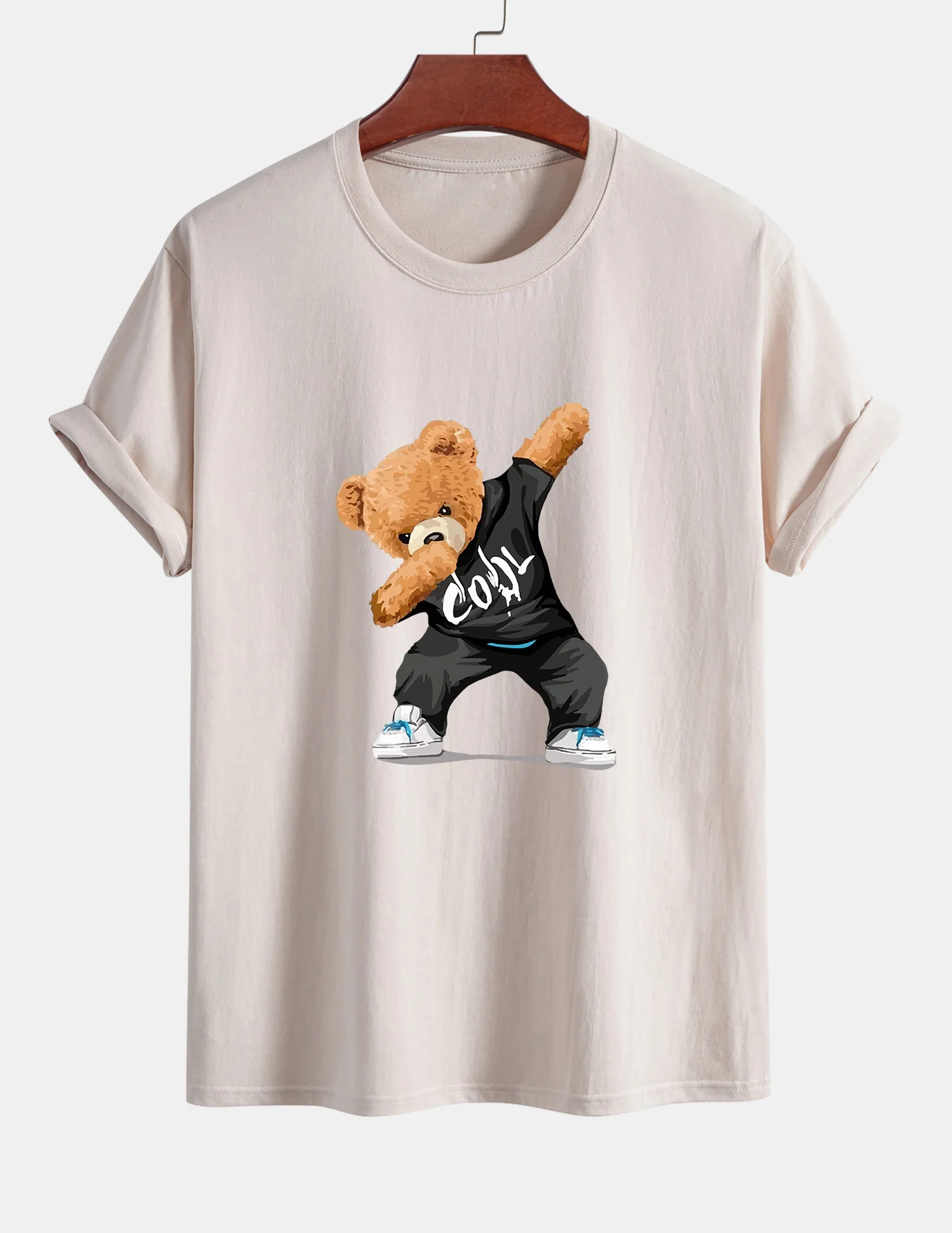 Reguläre Passform Cool Bear Druck Baumwoll-T-Shirt - Image 9