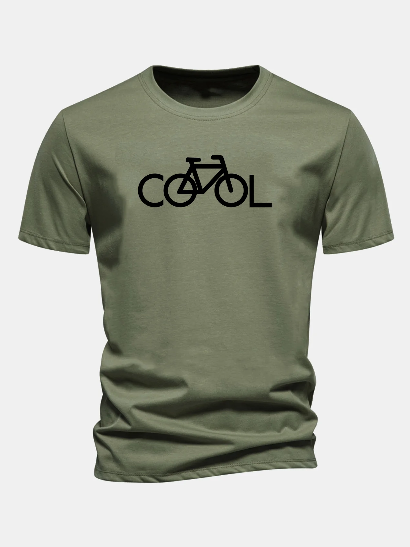 Regular Fit Cool Bicycle Print Cotton T-Shirt - Image 4