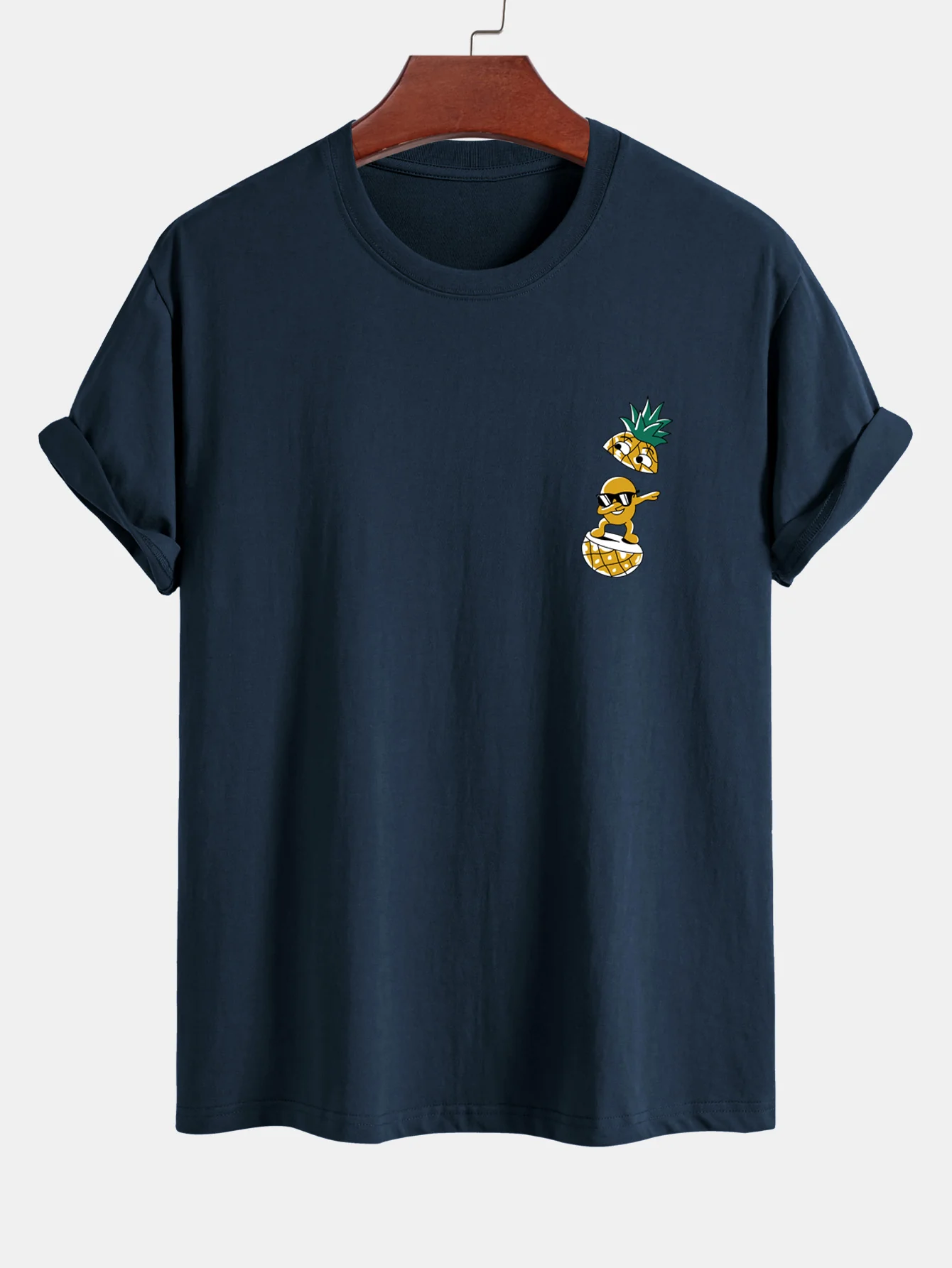 Reguläre Passform Cool Ananas Junge Druck Baumwoll-T-Shirt - Image 7
