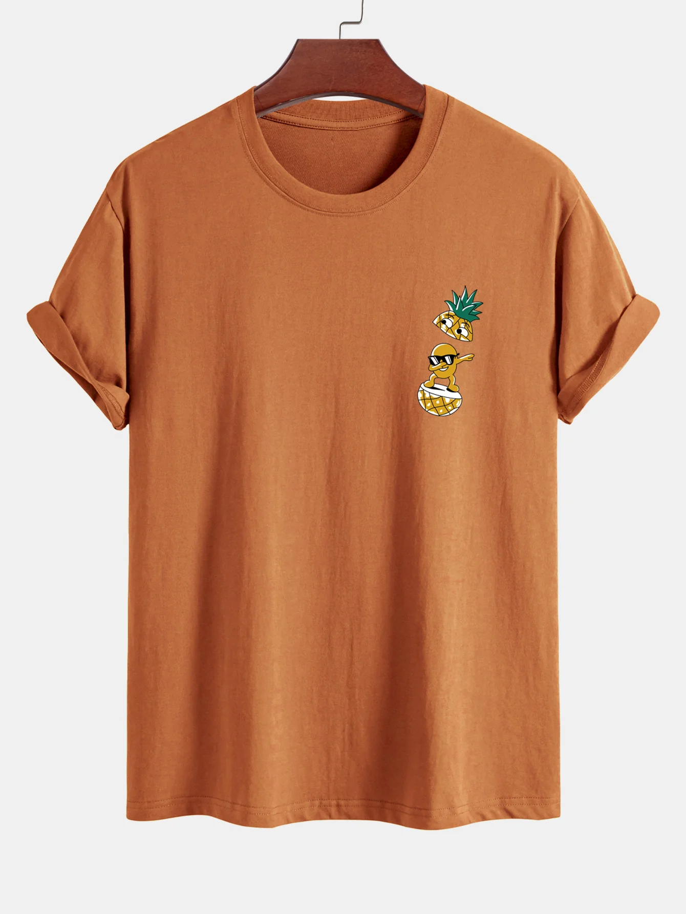 Reguläre Passform Cool Ananas Junge Druck Baumwoll-T-Shirt - Image 8