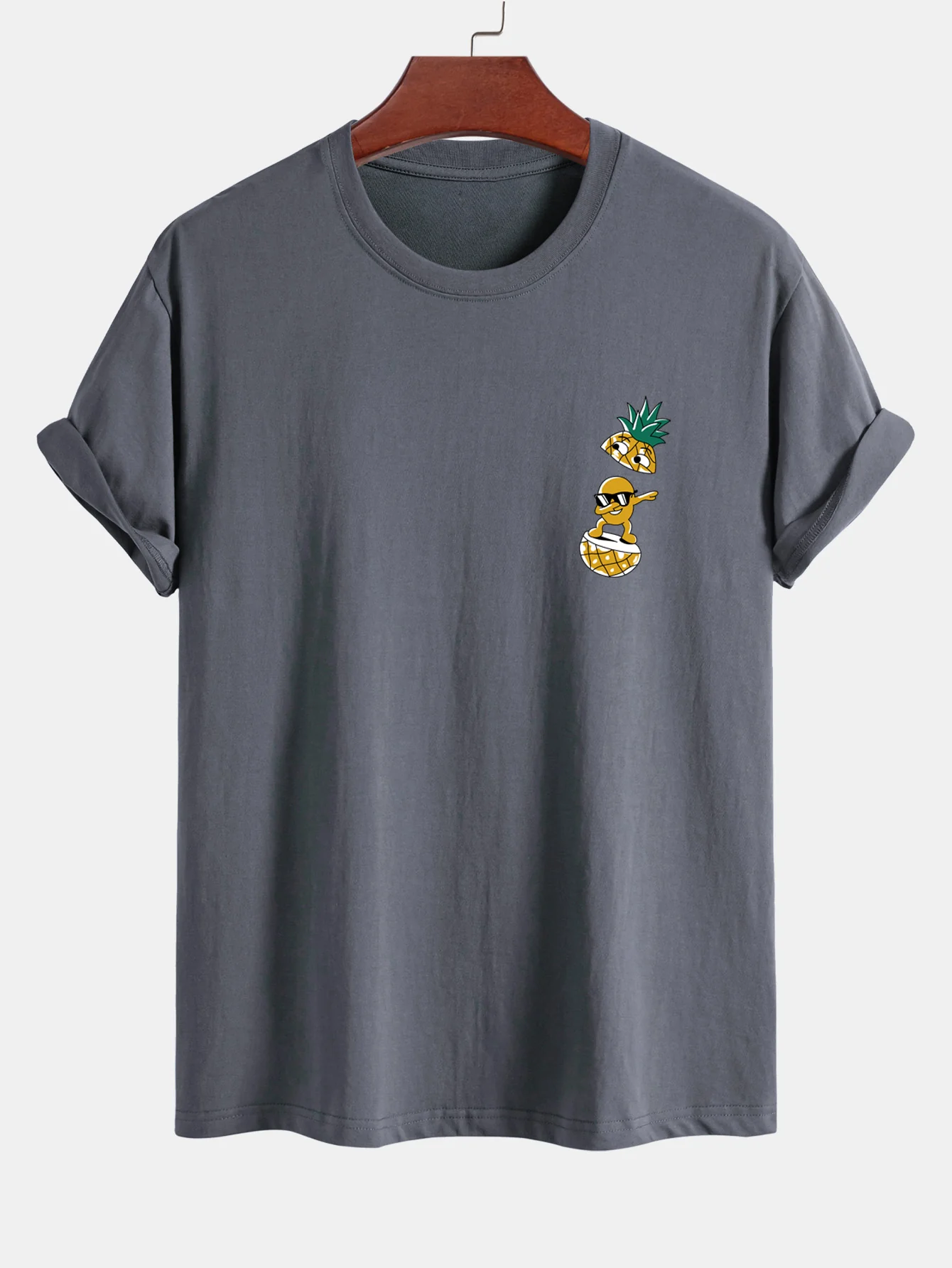 Reguläre Passform Cool Ananas Junge Druck Baumwoll-T-Shirt - Image 9