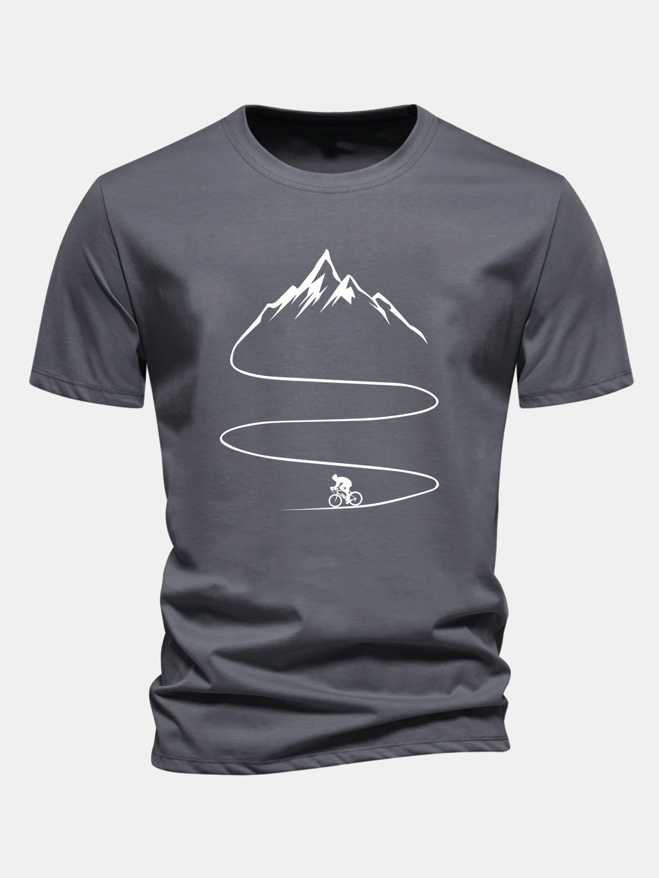Regular Fit Cycling Mountain Print Cotton T-Shirt - Image 11