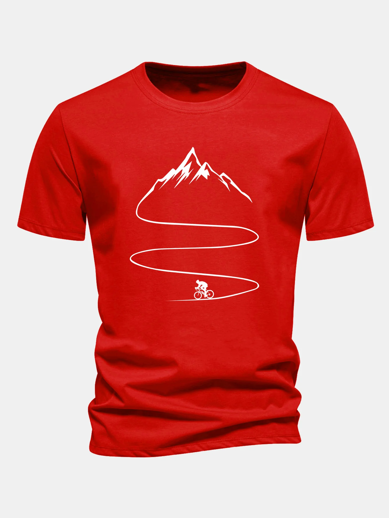 Regular Fit Cycling Mountain Print Cotton T-Shirt - Image 12