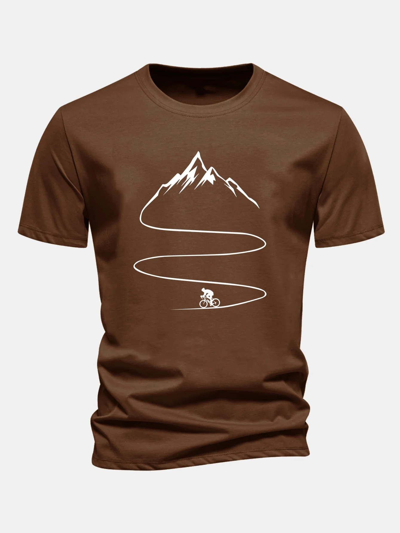 Regular Fit Cycling Mountain Print Cotton T-Shirt - Image 3