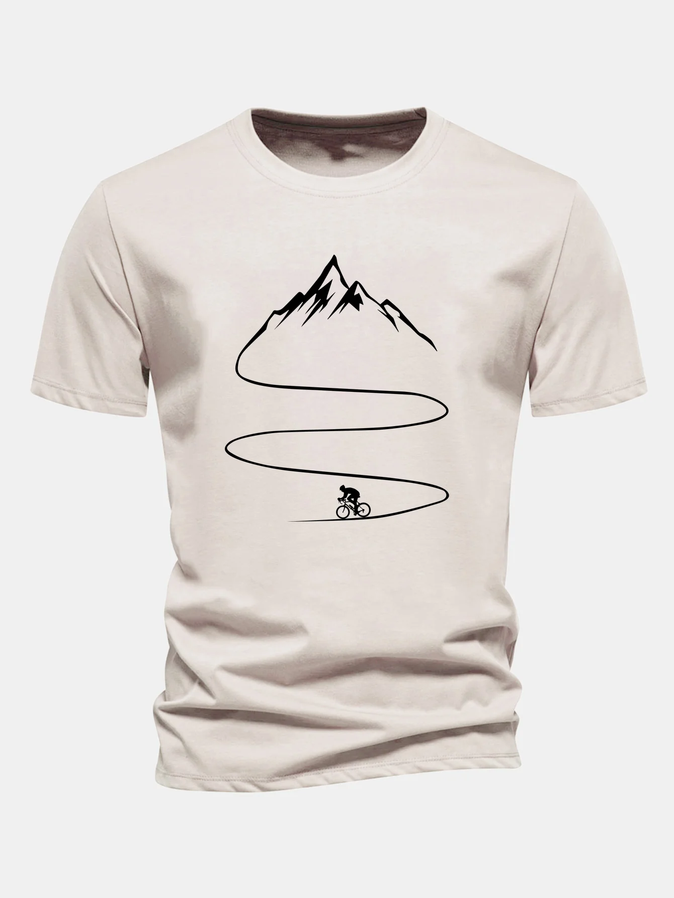 Regular Fit Cycling Mountain Print Cotton T-Shirt - Image 5