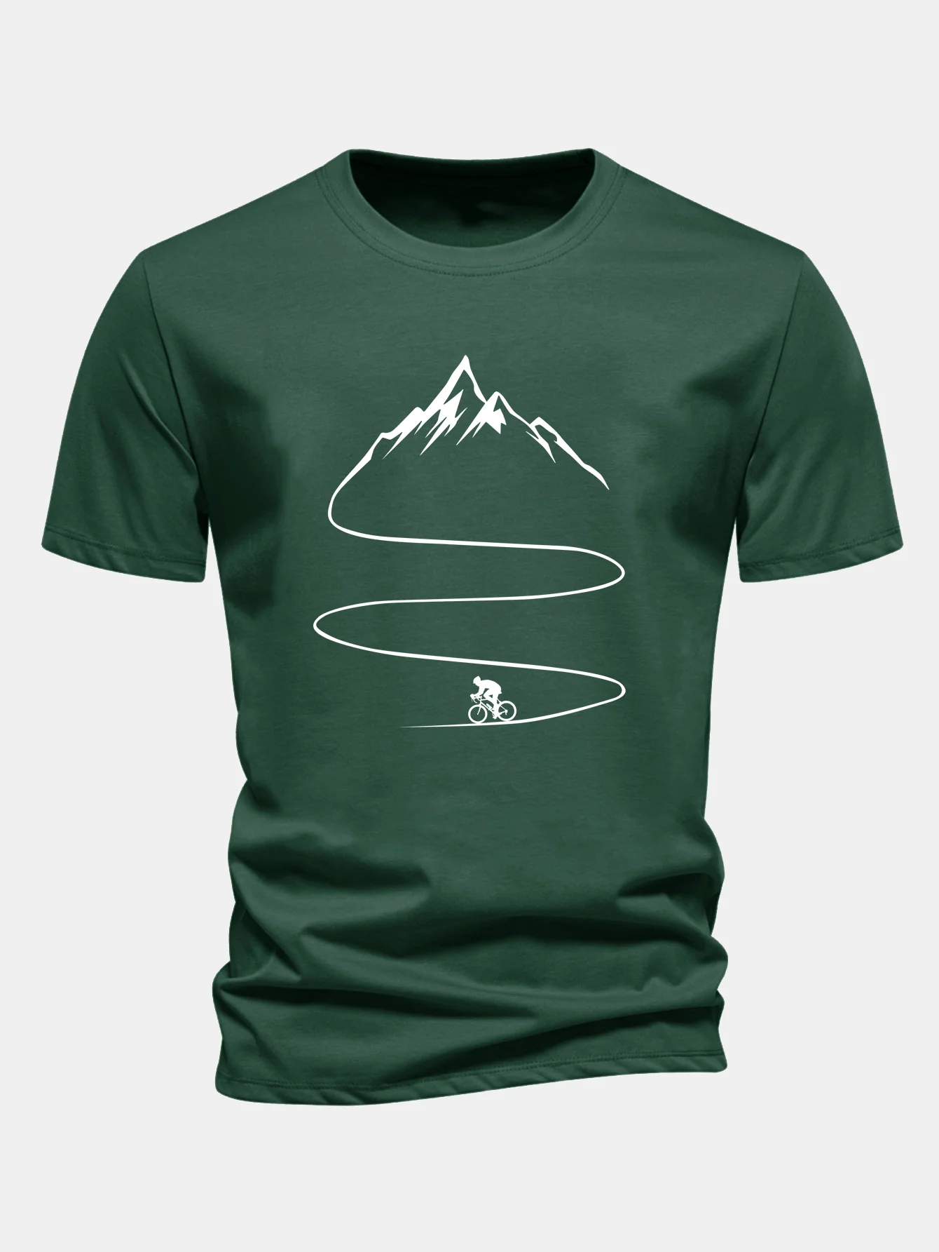 Regular Fit Cycling Mountain Print Cotton T-Shirt - Image 8