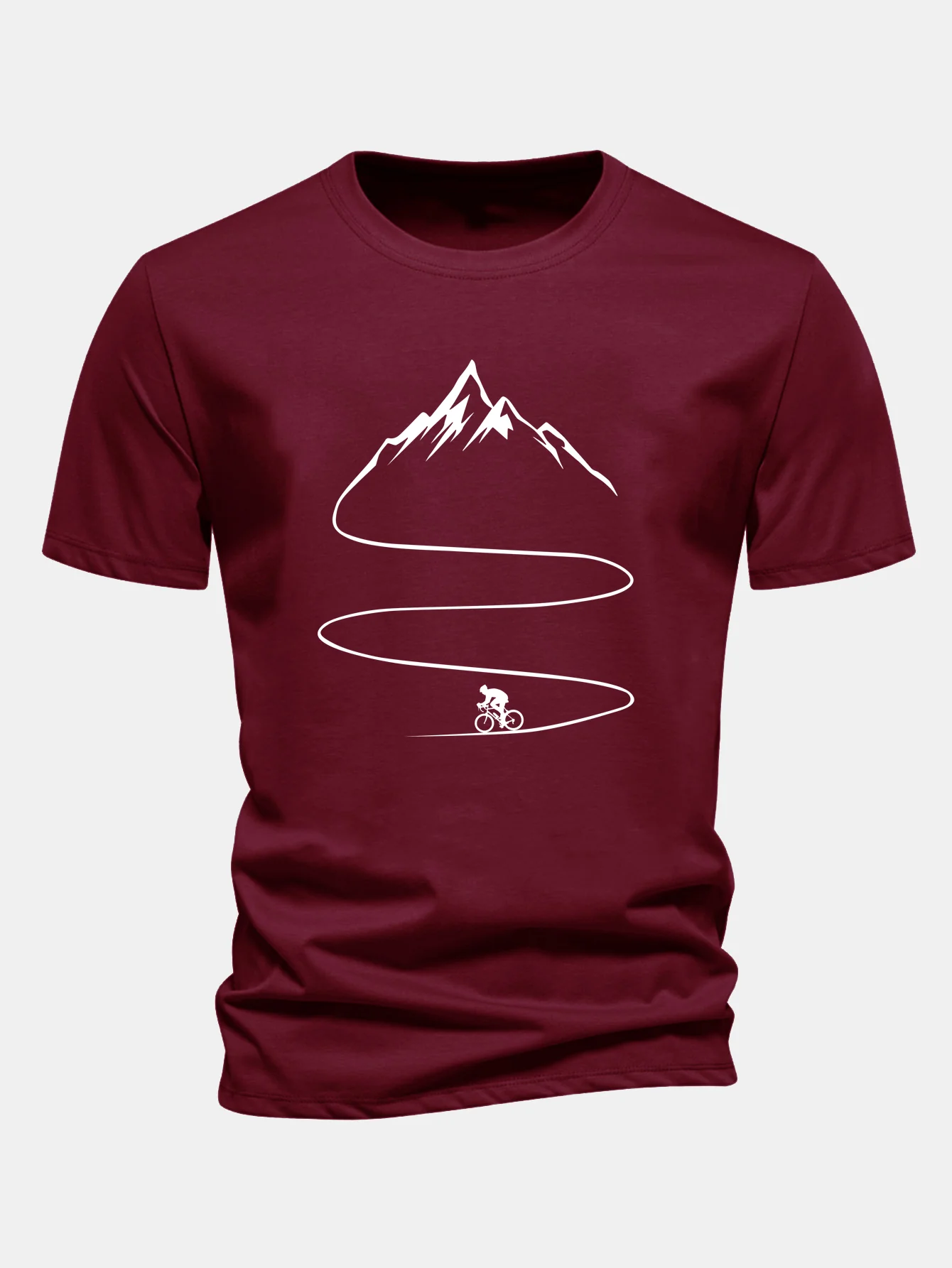 Regular Fit Cycling Mountain Print Cotton T-Shirt - Image 9