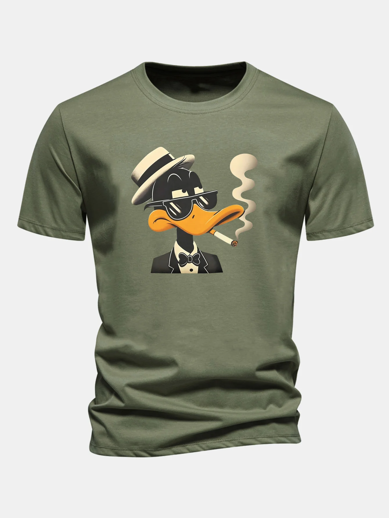 Regular Fit Dapper Duck Print Cotton T-Shirt - Image 10