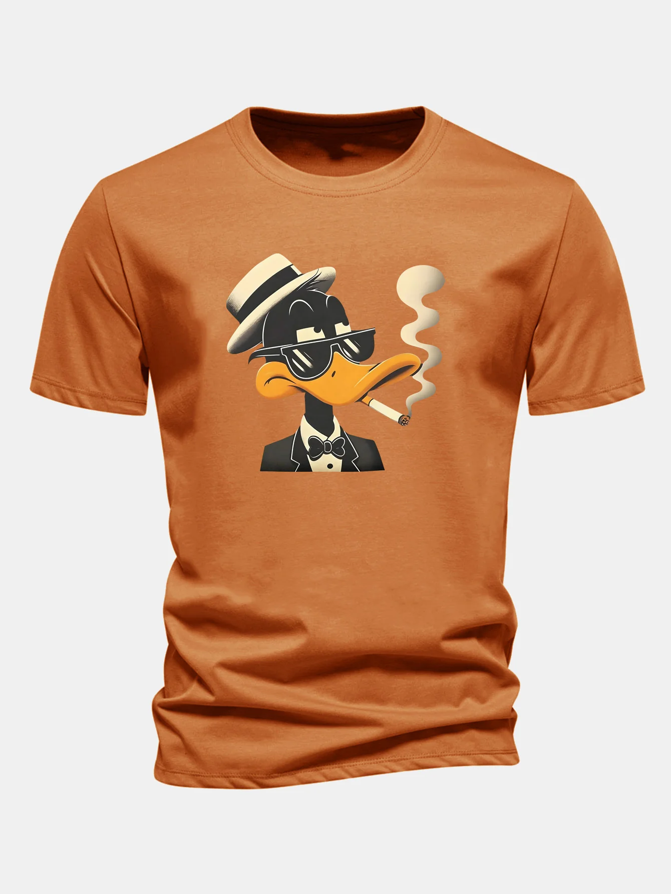 Regular Fit Dapper Duck Print Cotton T-Shirt - Image 6