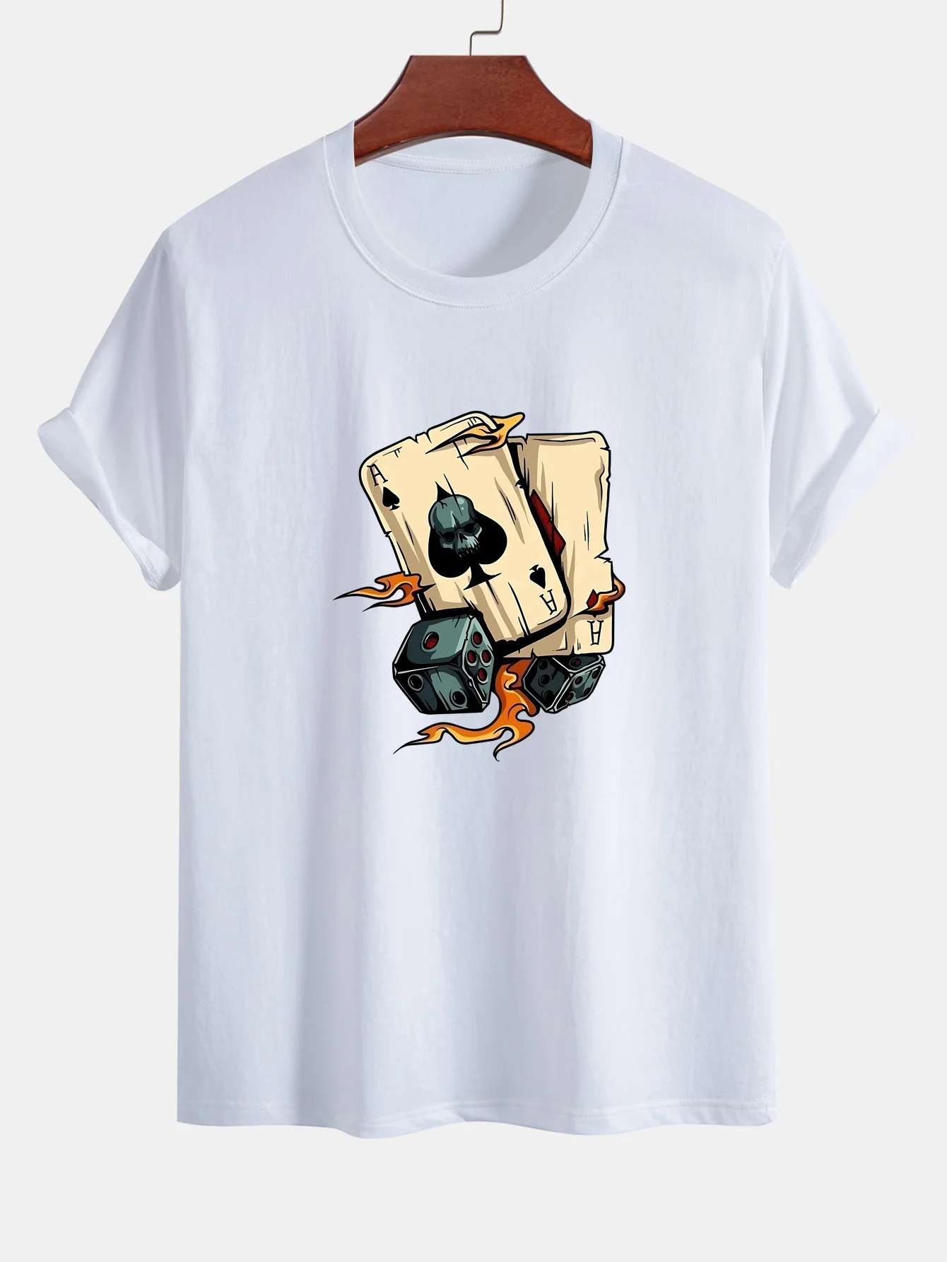 Regular Fit T-Shirt aus Baumwolle mit Würfel-Spielkarten-Print - Image 10