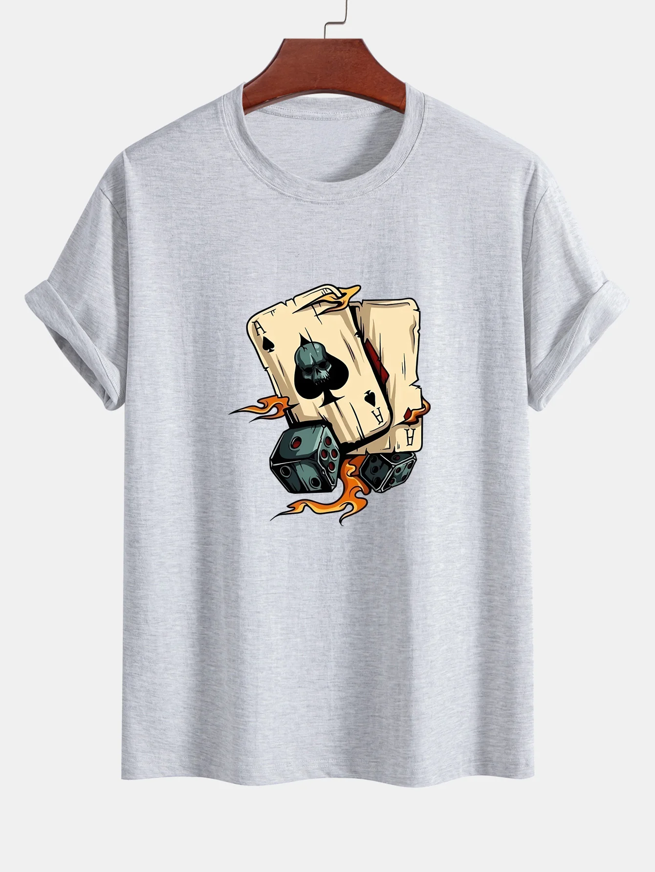 Regular Fit T-Shirt aus Baumwolle mit Würfel-Spielkarten-Print - Image 12