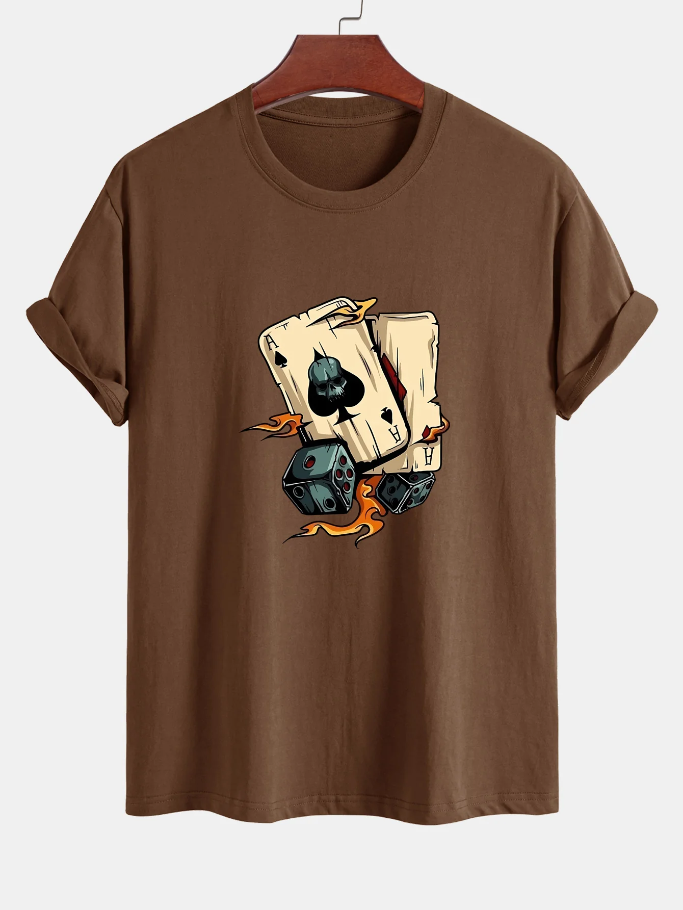 Regular Fit T-Shirt aus Baumwolle mit Würfel-Spielkarten-Print - Image 2