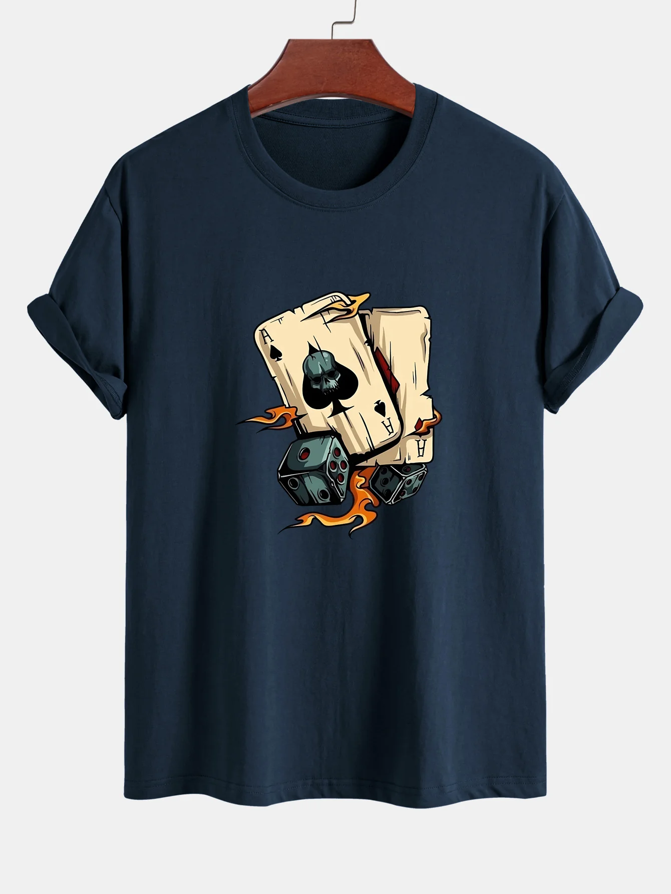 Regular Fit T-Shirt aus Baumwolle mit Würfel-Spielkarten-Print - Image 3