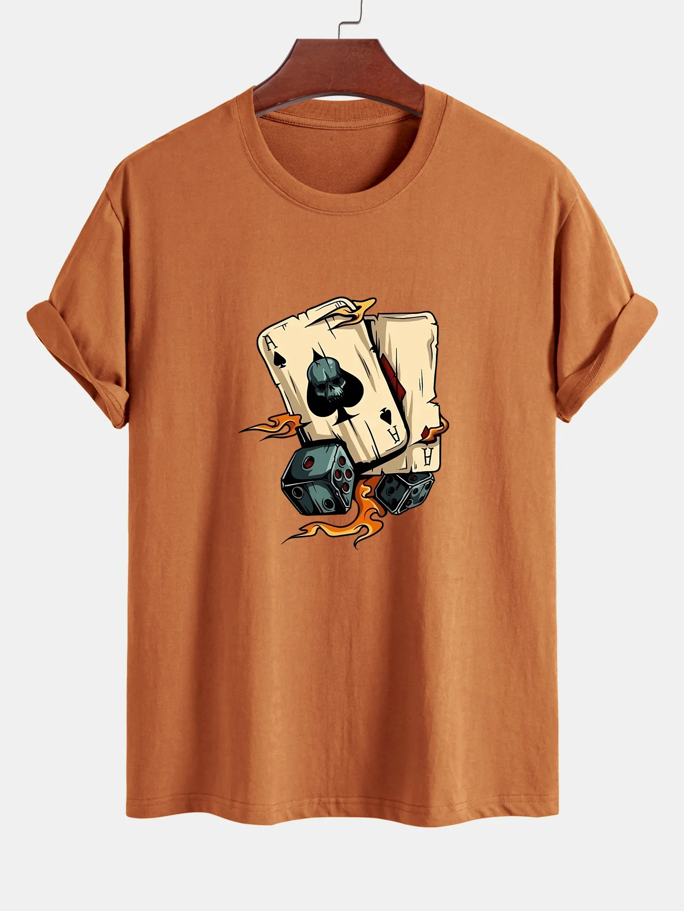 Regular Fit T-Shirt aus Baumwolle mit Würfel-Spielkarten-Print - Image 4