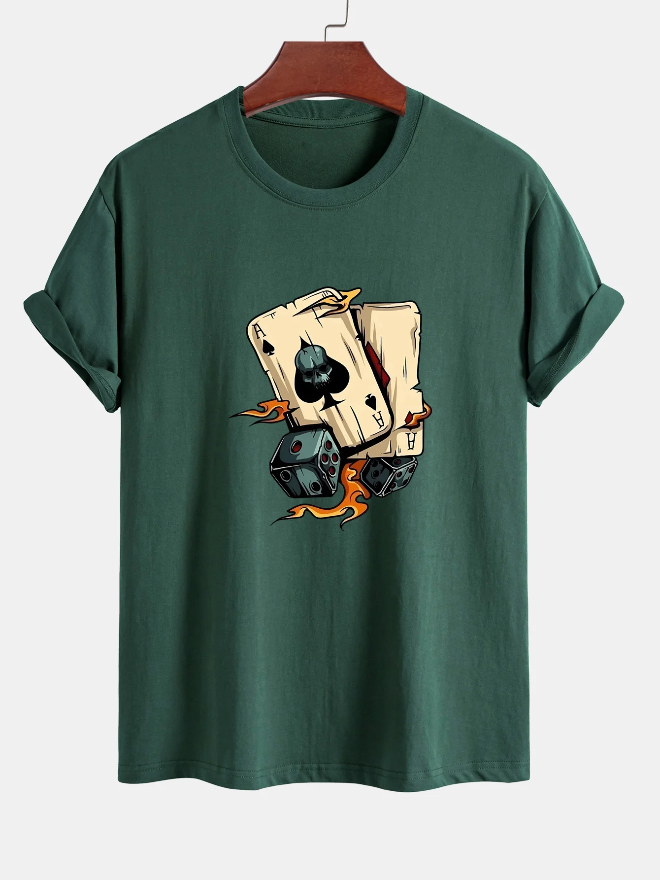 Regular Fit T-Shirt aus Baumwolle mit Würfel-Spielkarten-Print - Image 6