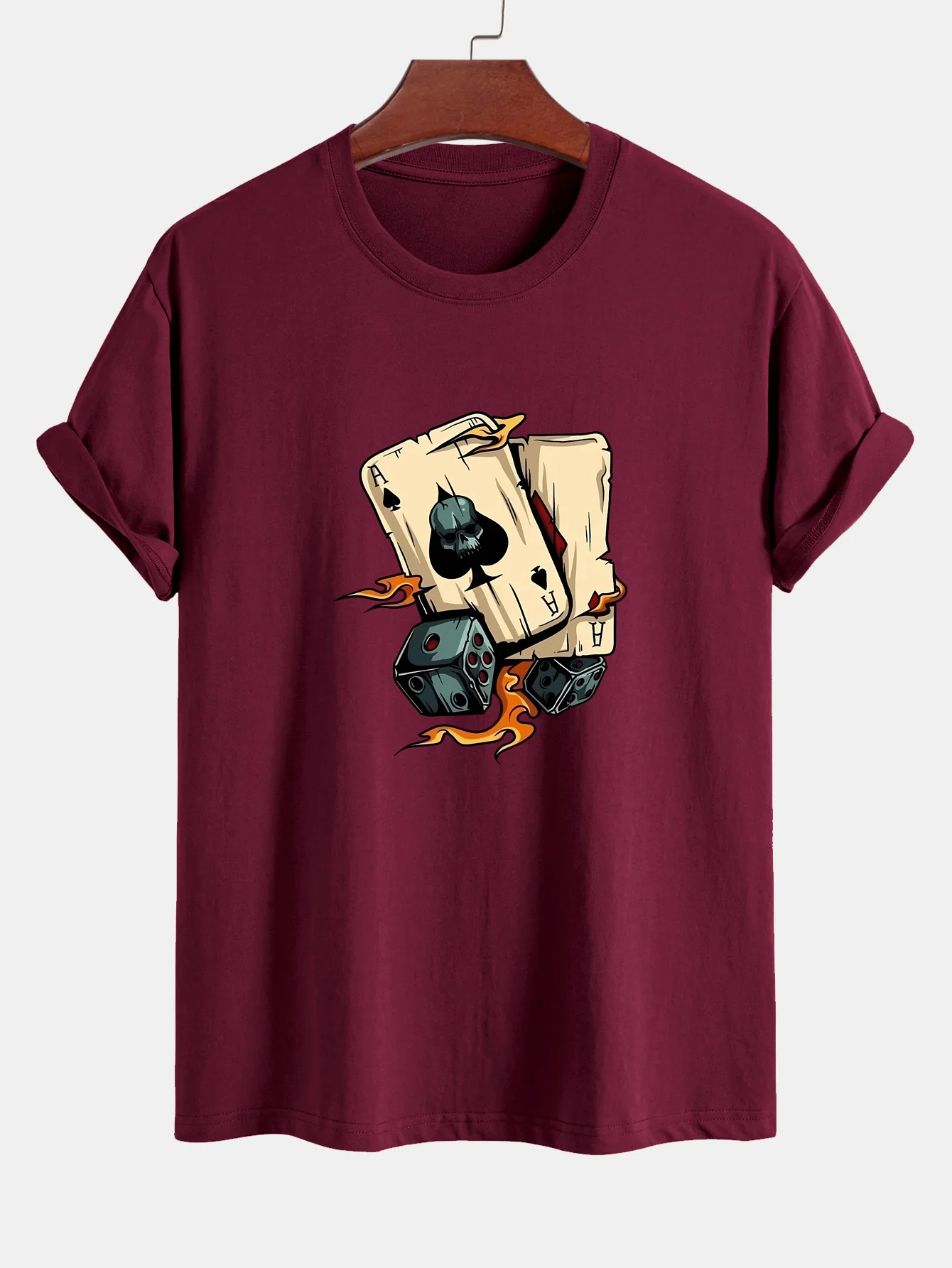 Regular Fit T-Shirt aus Baumwolle mit Würfel-Spielkarten-Print - Image 7