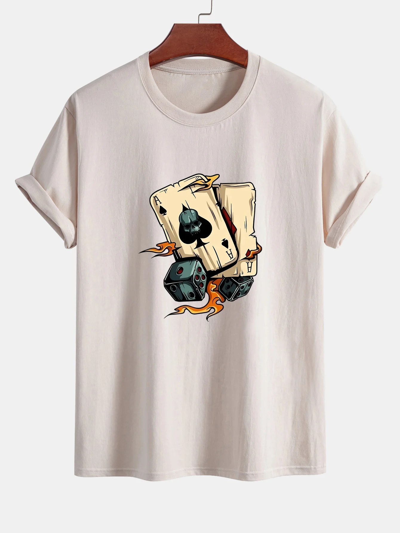 Regular Fit T-Shirt aus Baumwolle mit Würfel-Spielkarten-Print - Image 9