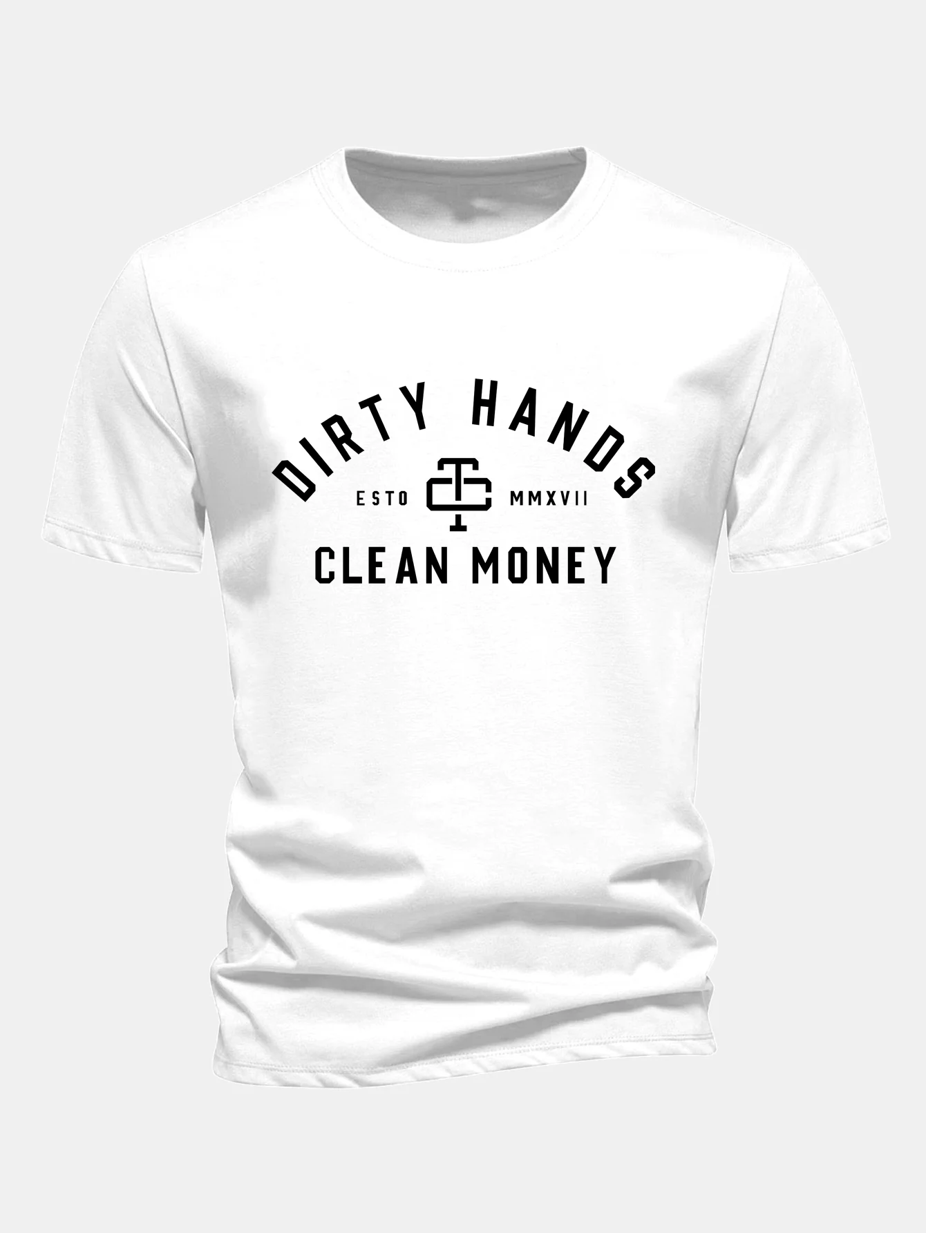 Regular Fit Dirty Hands Clean Money Bedrucktes Baumwoll-T-Shirt - Image 3